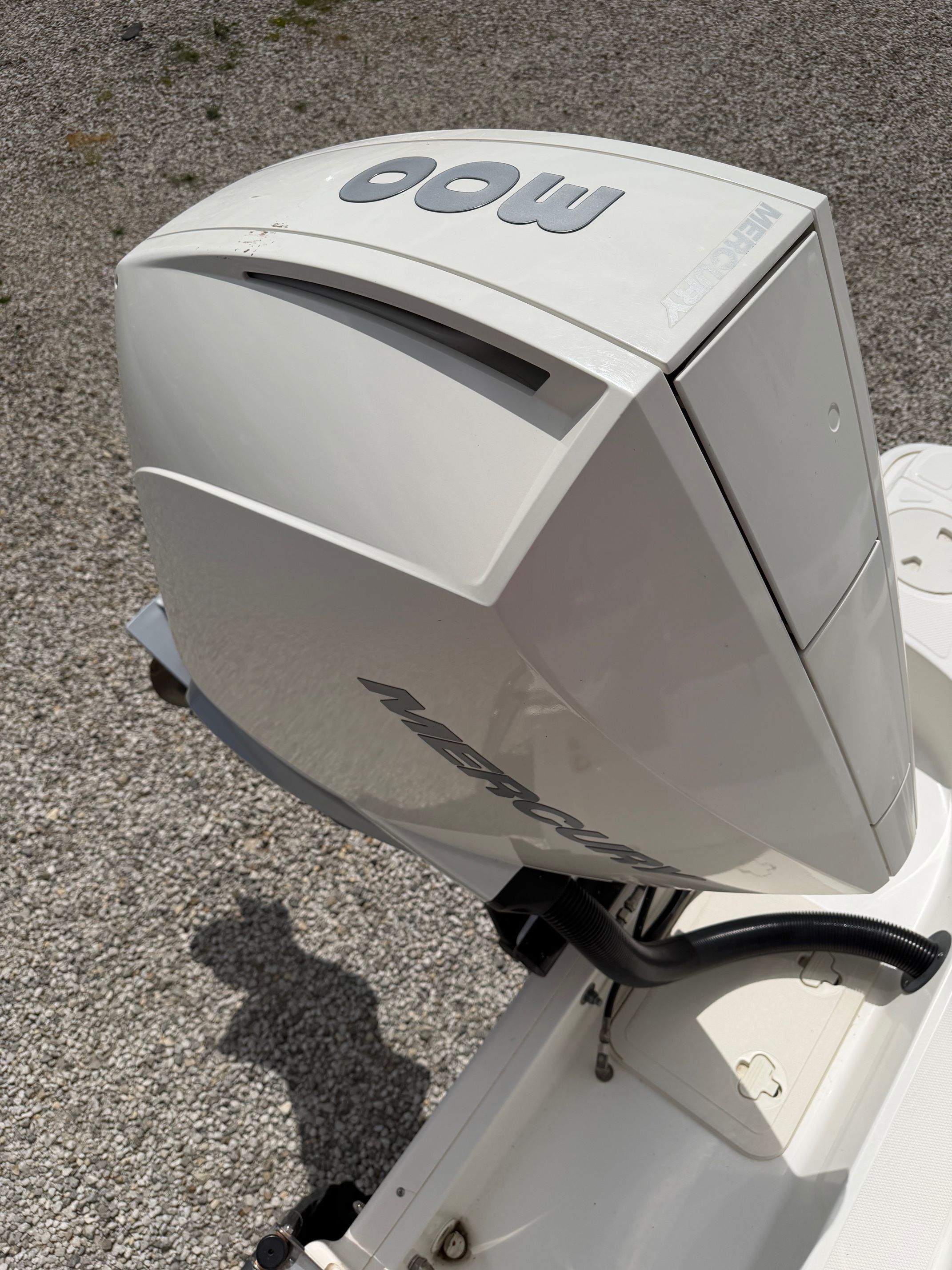Mercury 300 outboard motor on Boston Whaler 230 Outrage, year 2020.