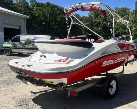 2008 Sea-Doo SPEEDSTER 200 on a trailer, ready for adventure.