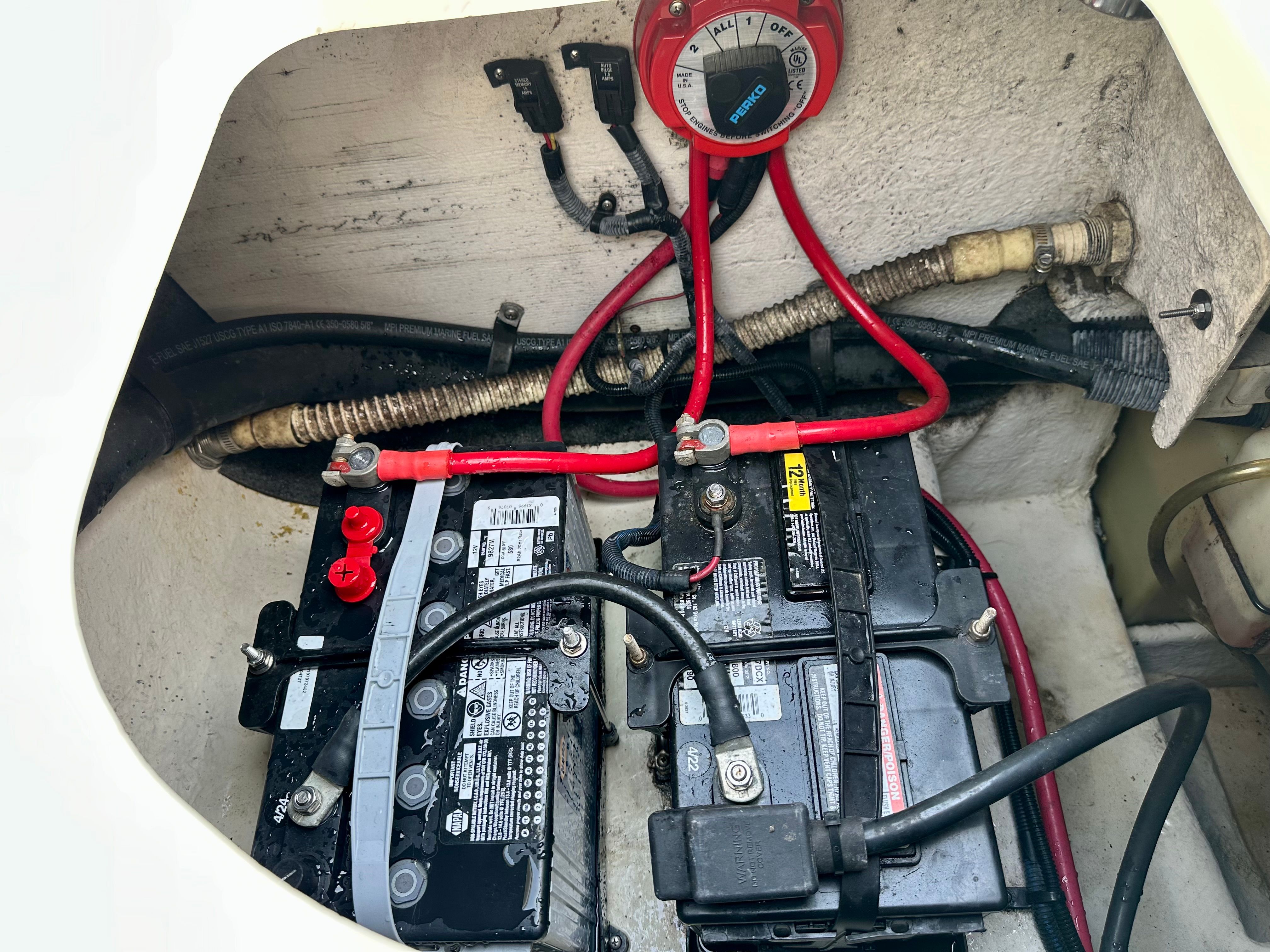 Batteries and wiring in 2006 Sea Ray 240 Sundeck.