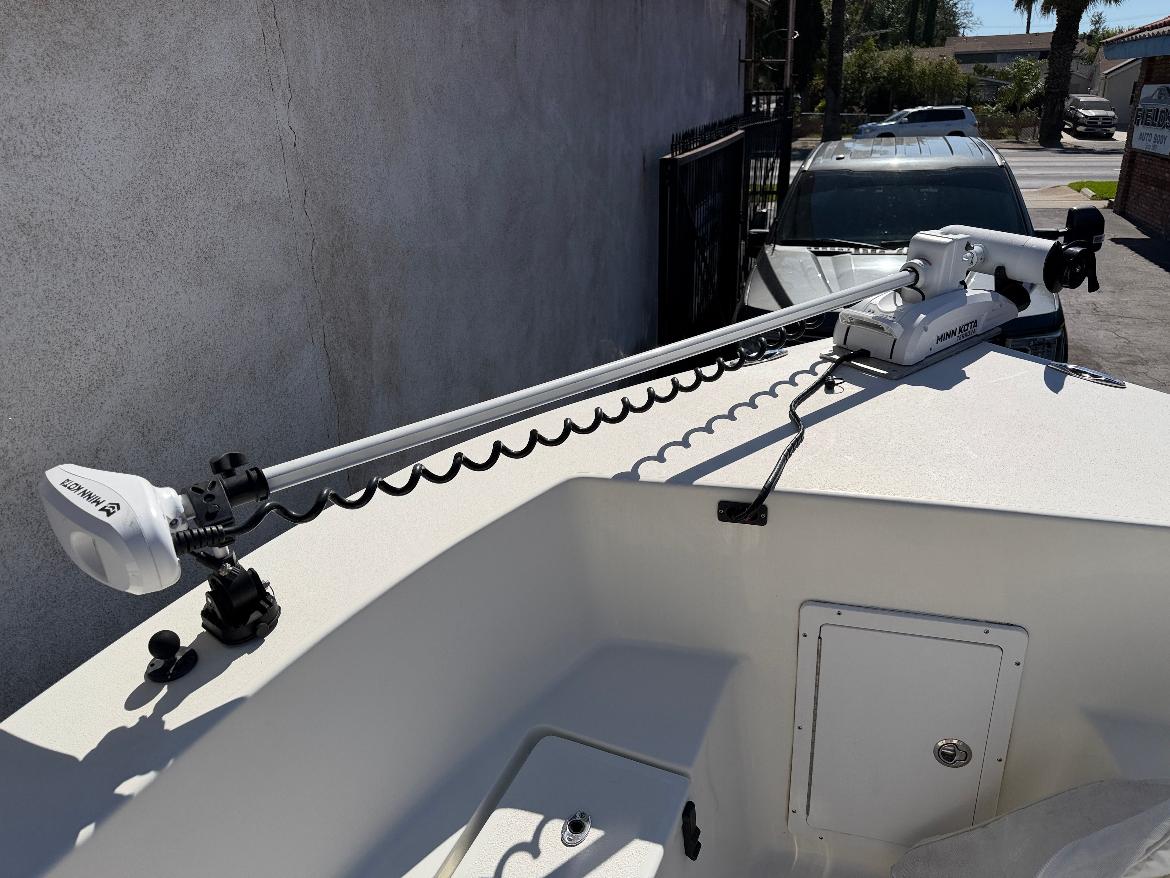 Minn Kota trolling motor on KenCraft Challenger boat, 2021 model.