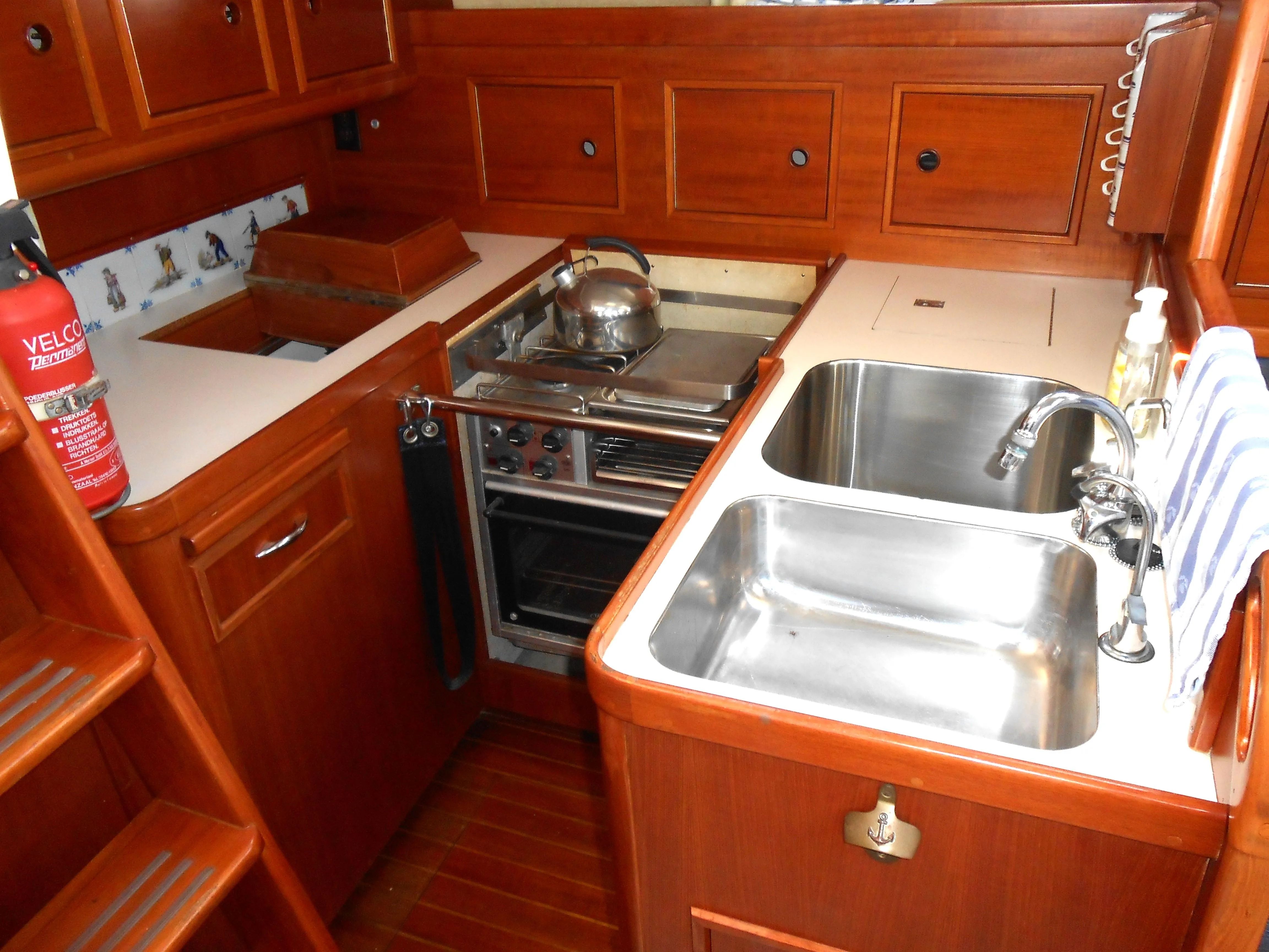 Galley area of the 1985 Contest 41 Ketch yacht.