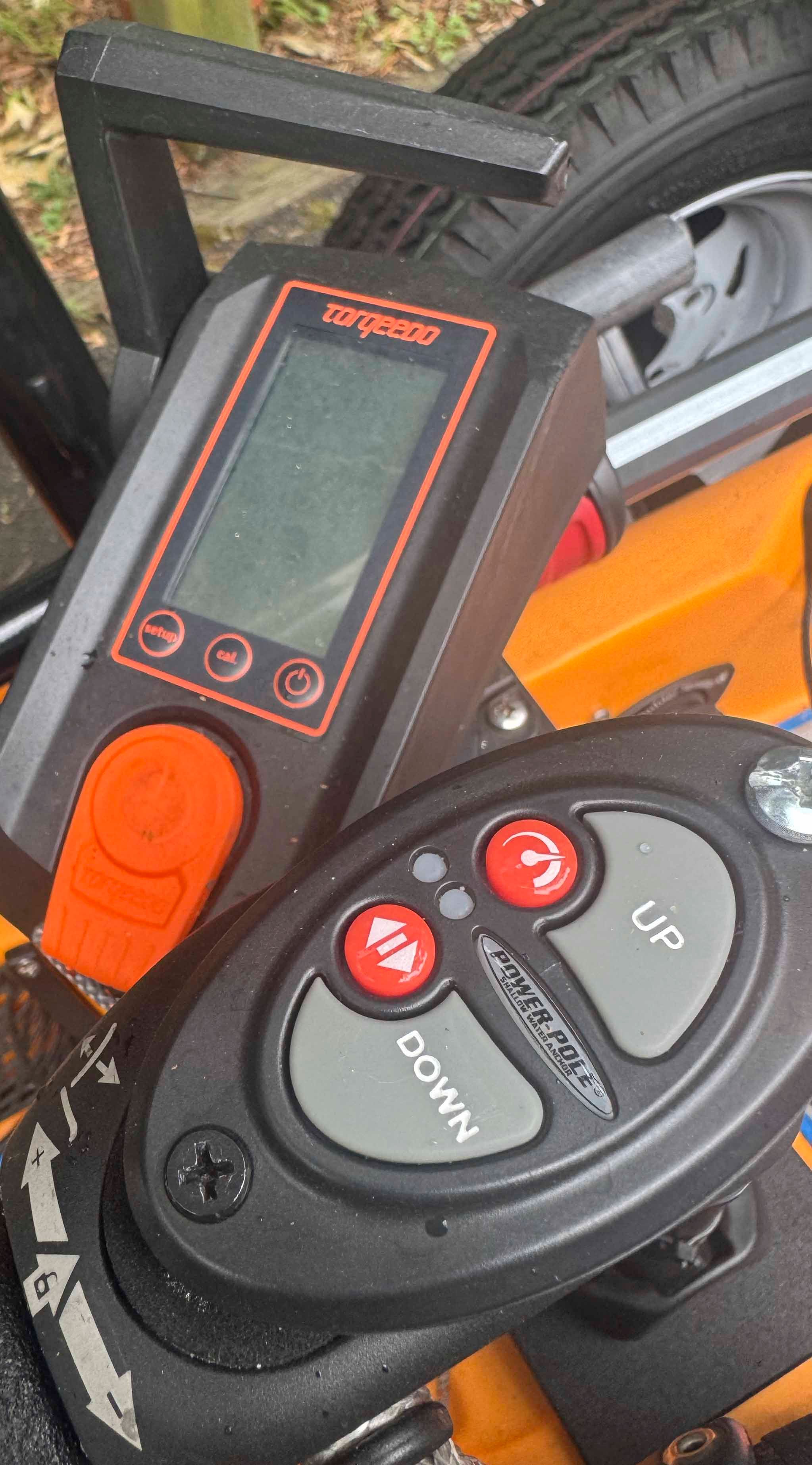 Close-up of the controls on a 2018 Hobie 14 Pro Angler Kayak.