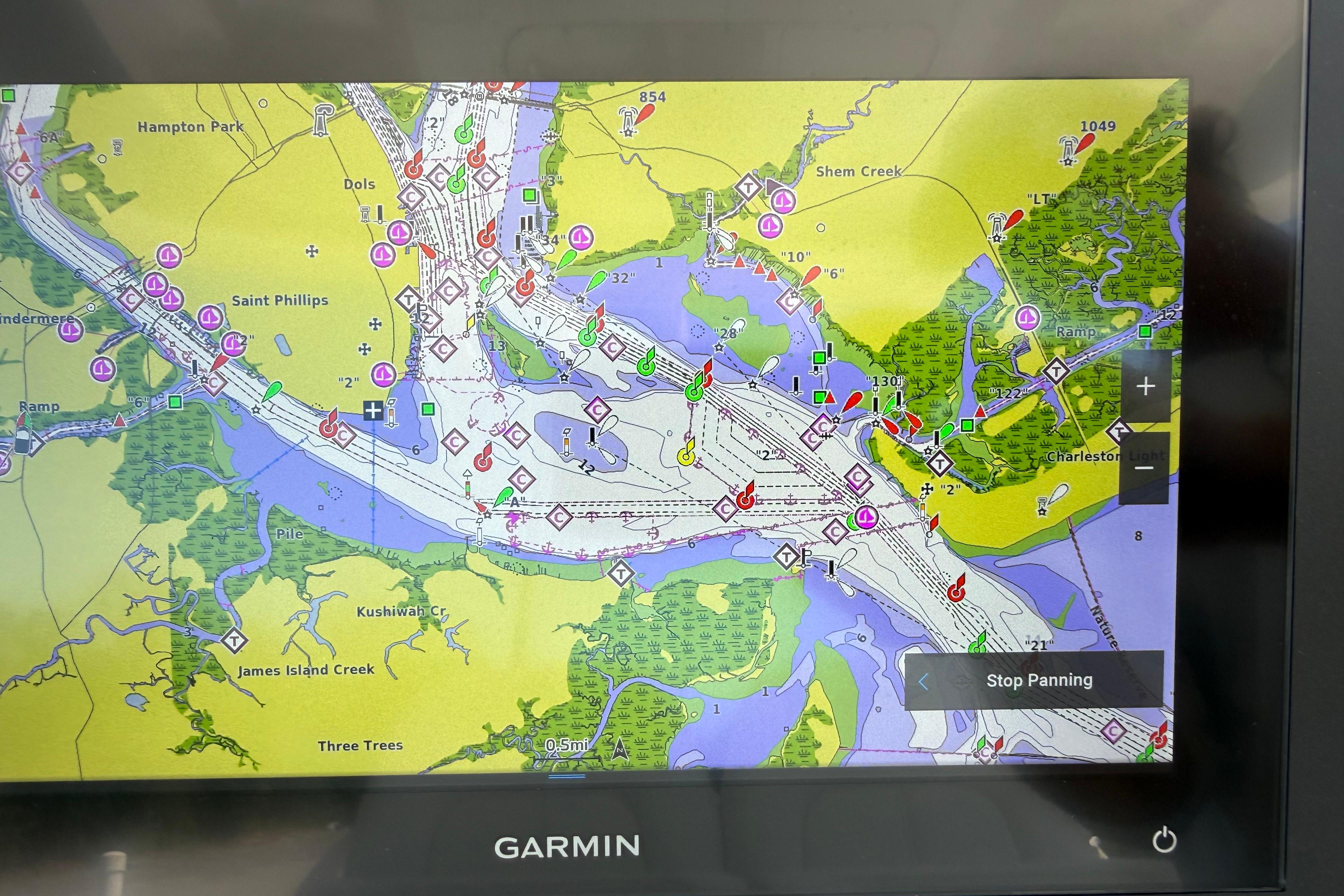 Garmin marine navigation display on a 2023 Regulator 26XO boat.