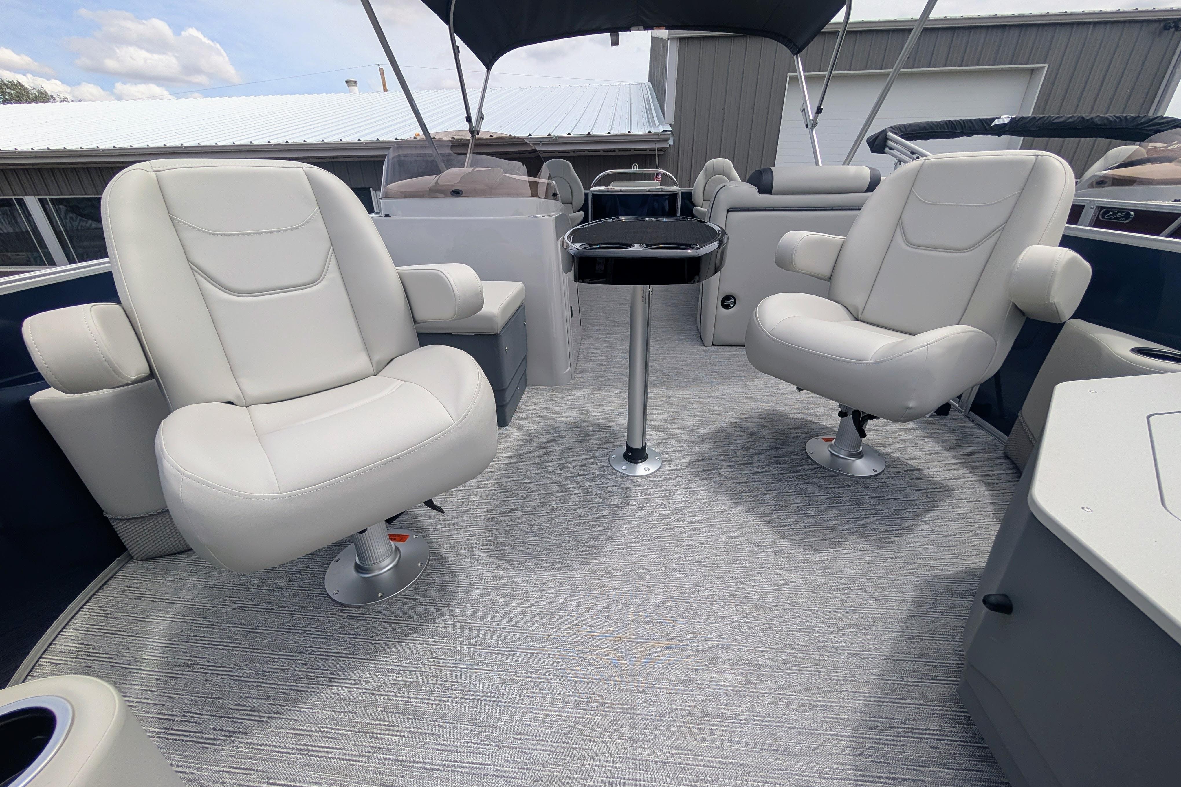 2026 Starcraft EX 20 F boat interior with plush seating and modern design.