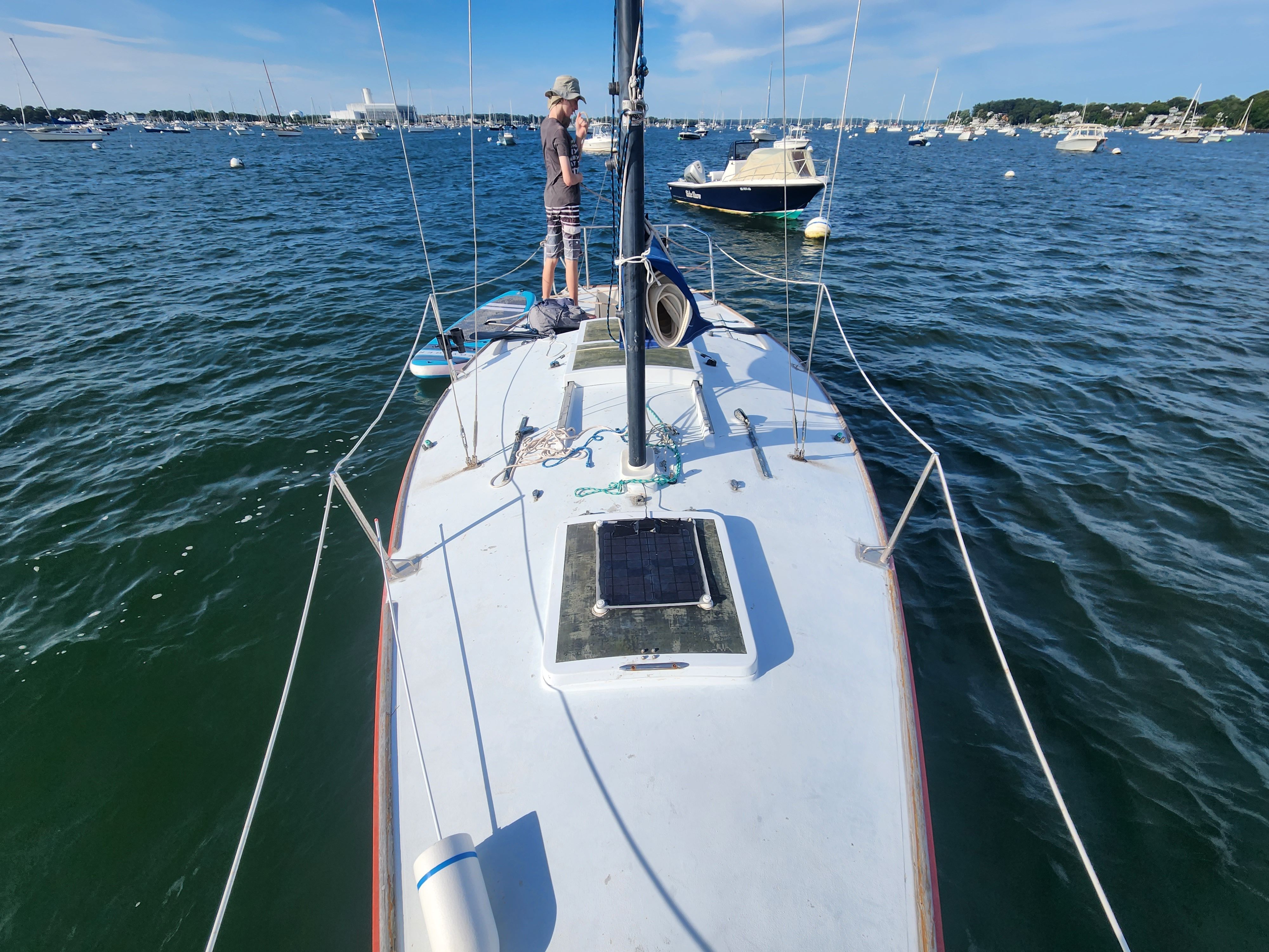 1978 J Boats J/24 sailboat on calm waters.