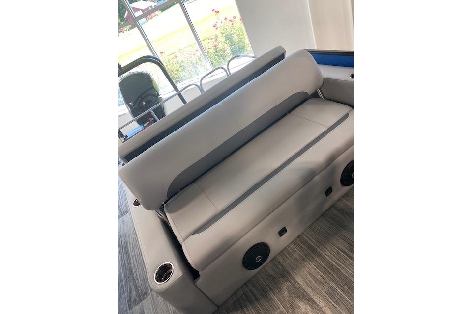 2026 Bentley Pontoons Legacy 223 Swingback interior with plush seating and modern design.
