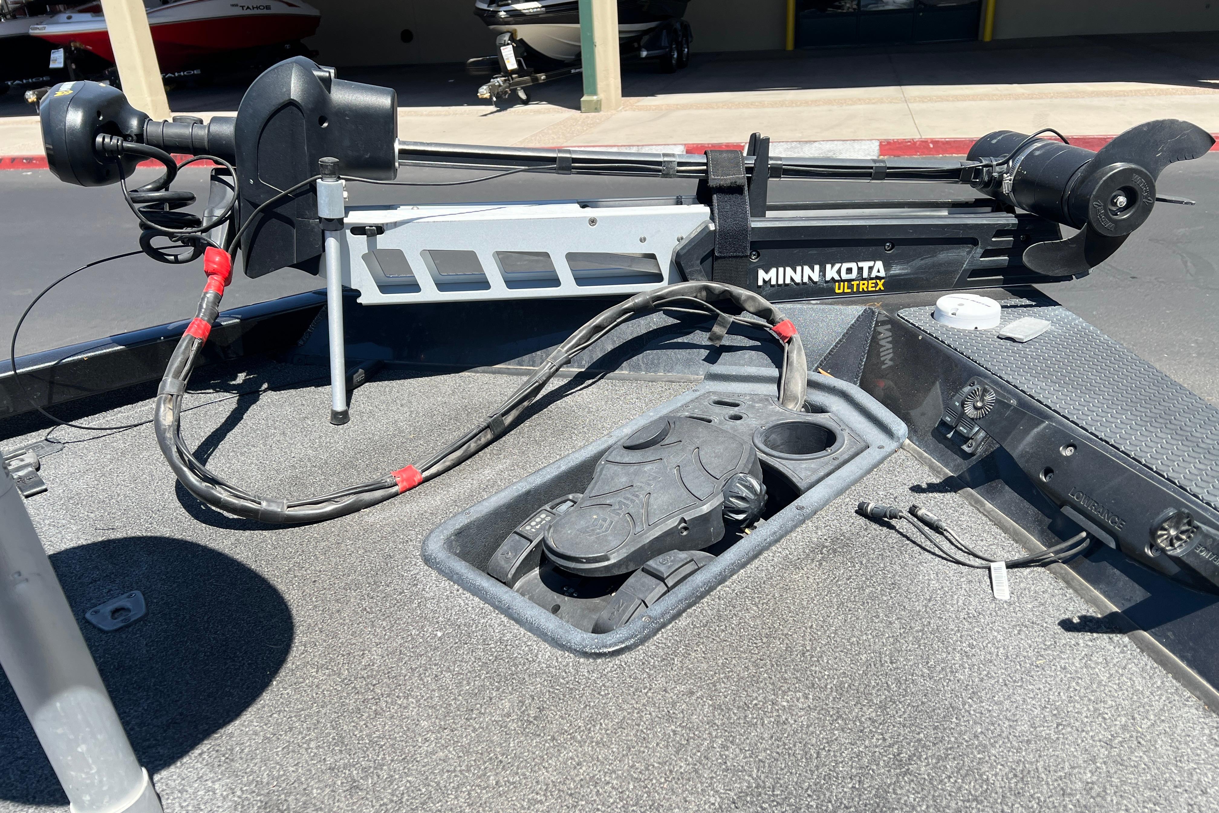 2019 Ranger RT198P boat with Minn Kota Ultrex trolling motor on deck.