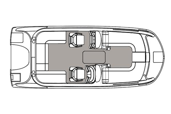 Manufacturer Provided Image: Top view layout of 2019 Hurricane Sundeck Sport 218 OB boat.