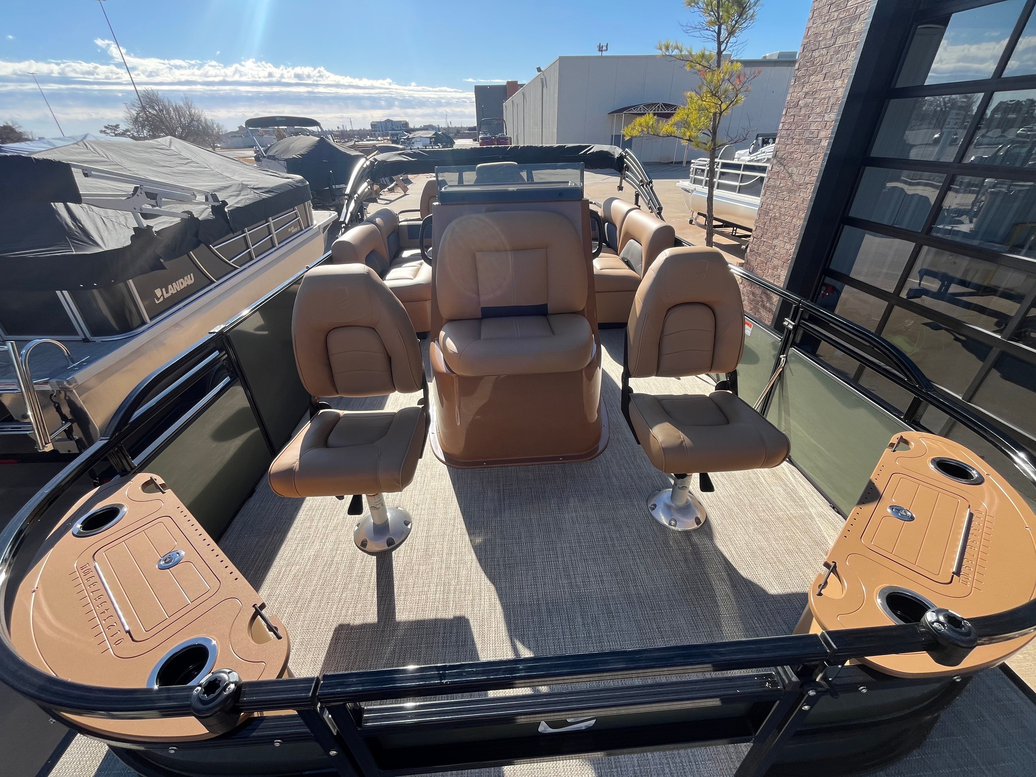 Interior of 2026 Landau Alure 21CC Fish with beige seating.