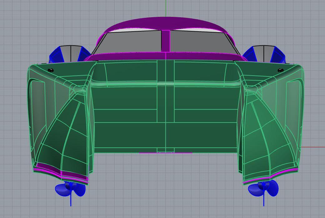 3D model of Statement 396 car, front view, 2025 model.