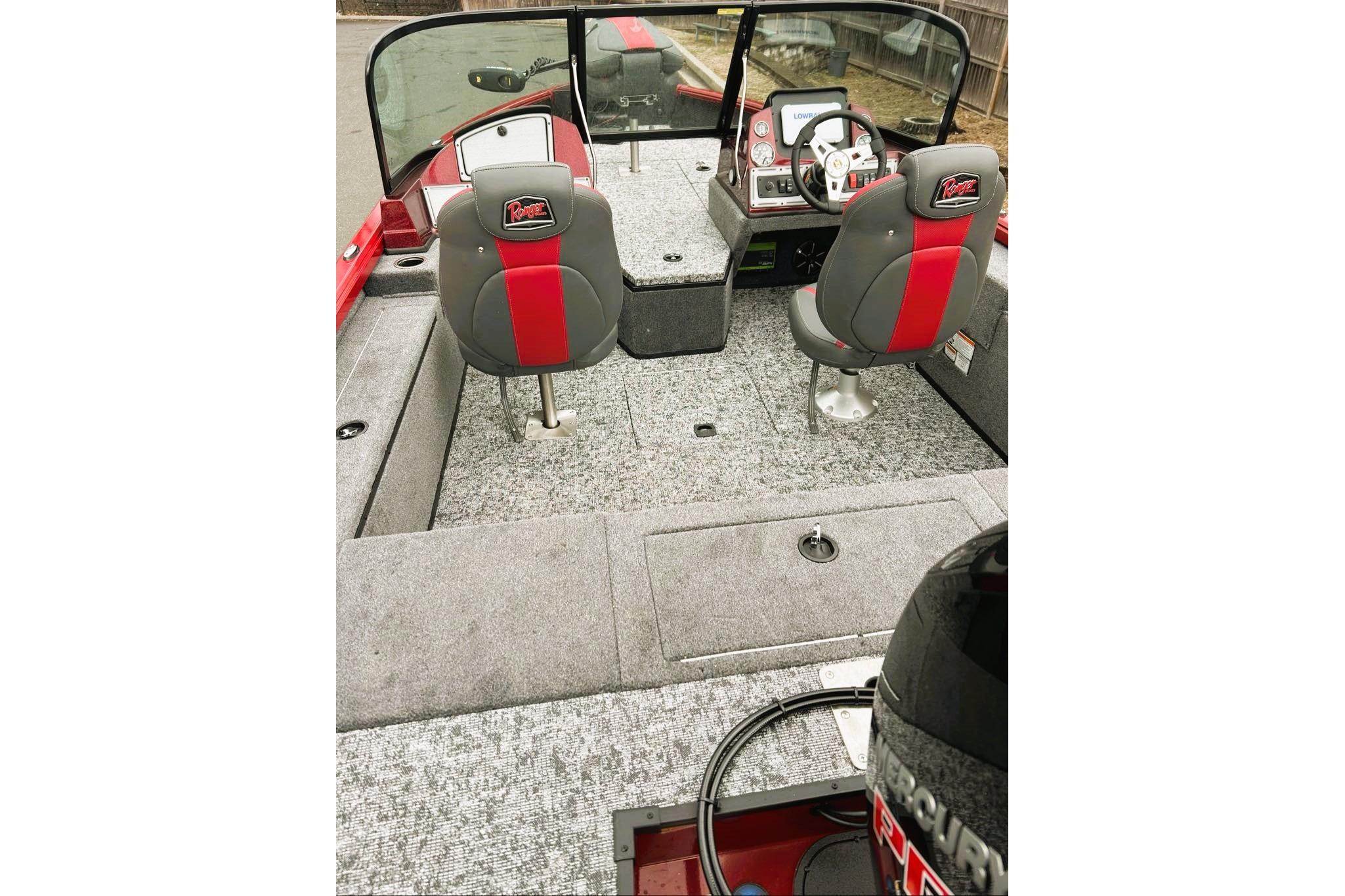 2026 Ranger VS1782SC Reata boat interior with dual seats and modern dashboard.