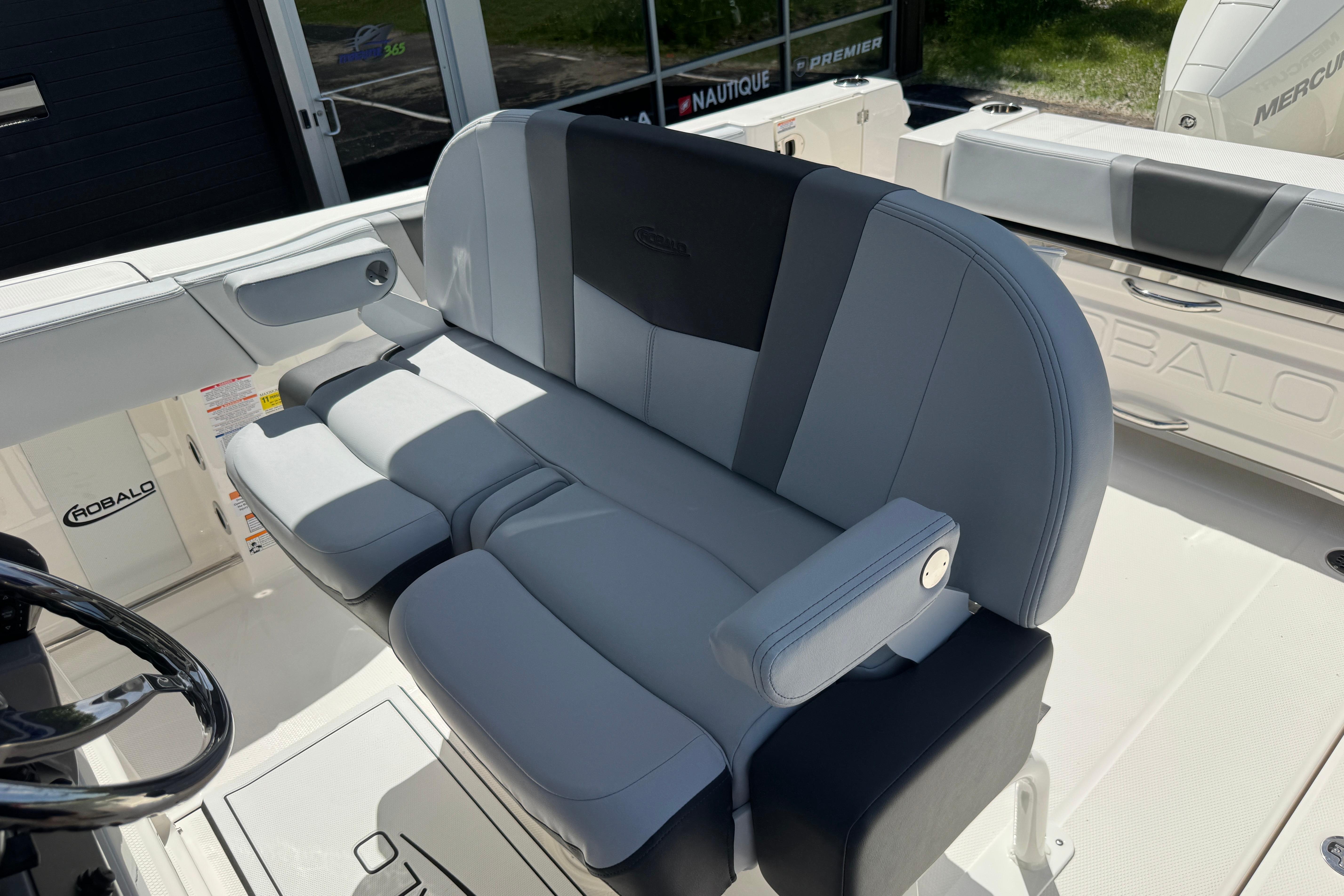 2026 Robalo R250 Center Console boat with sleek seating and modern design.