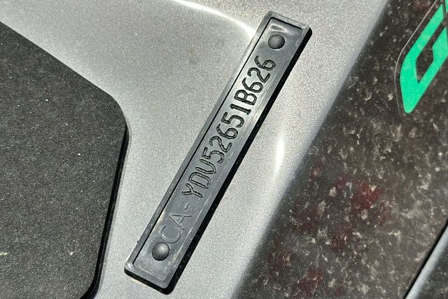 Close-up of a serial number on a 2026 Sea-Doo PWC GTR 230.