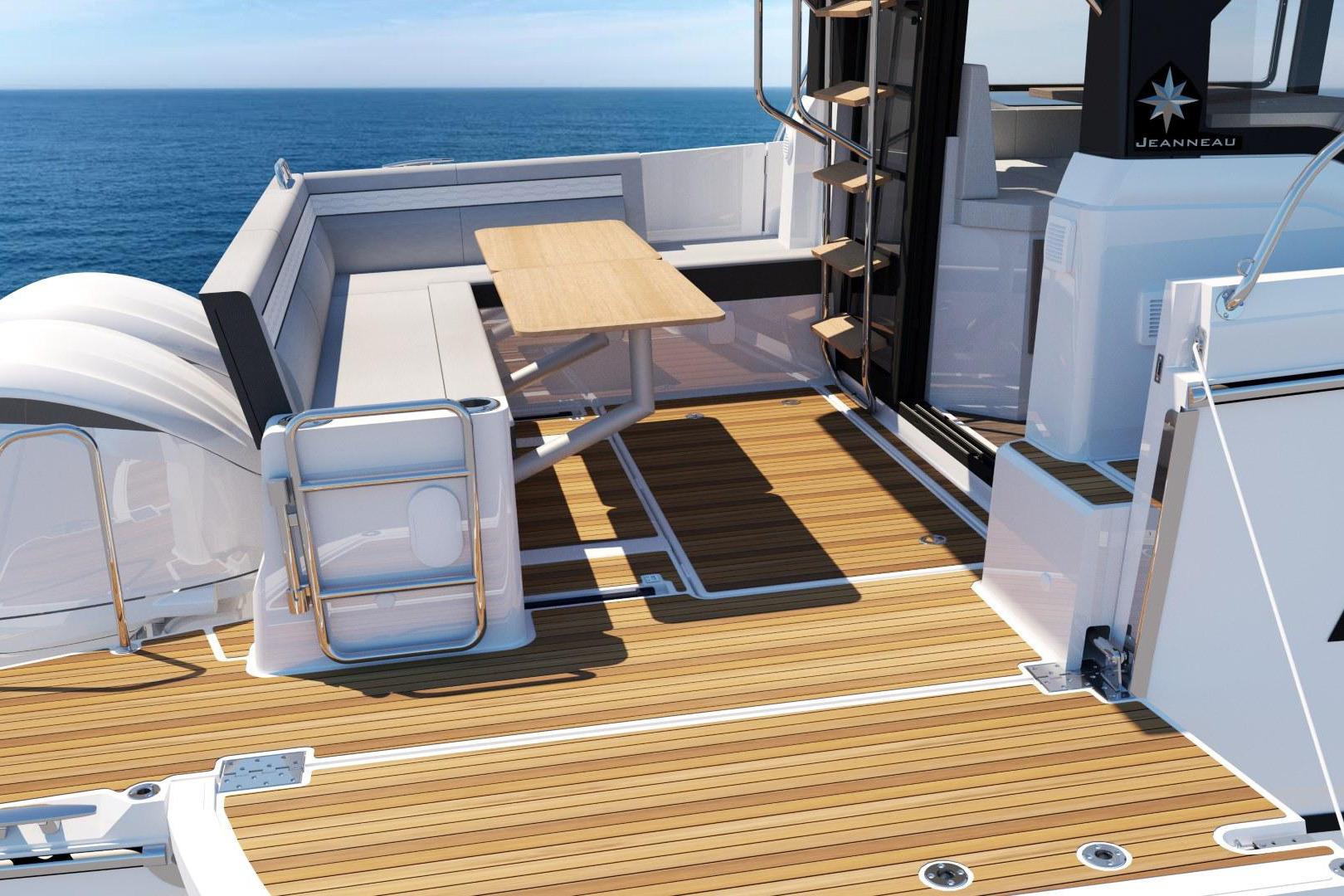 Manufacturer Provided Image: 2026 Jeanneau NC 1095 Coupe Series 2 yacht deck with seating and ocean view.