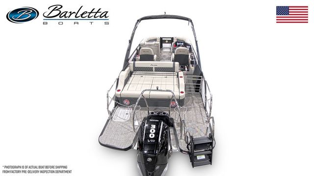 2026 Barletta Lusso 23UCA luxury boat with powerful 300 V8 engine, sleek design.