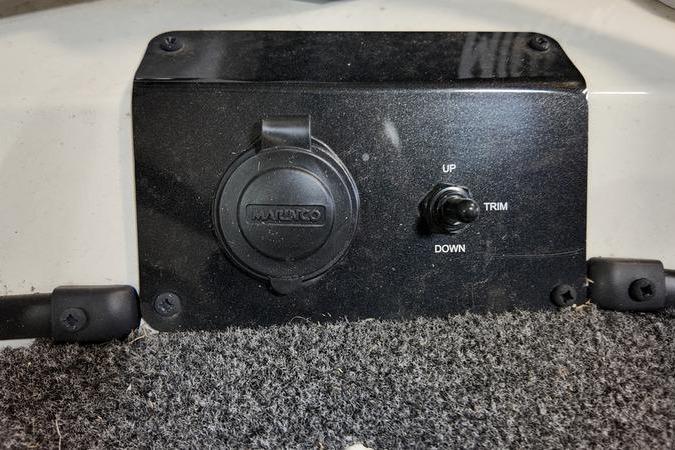 2024 Lowe Stinger 188 boat trim control panel with switch and socket.