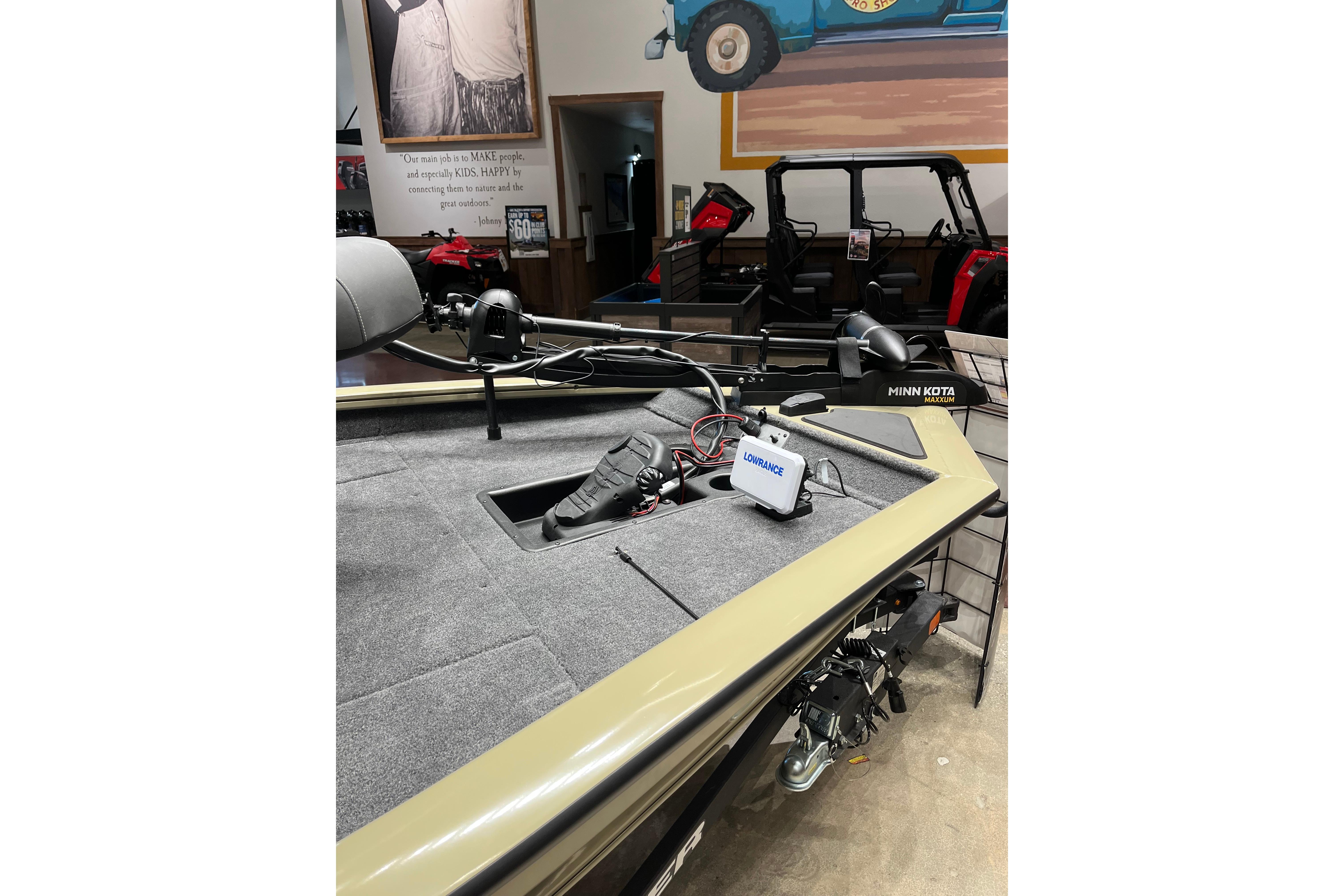 2026 Tracker Pro Team 175 boat with Minn Kota trolling motor and Lowrance electronics.