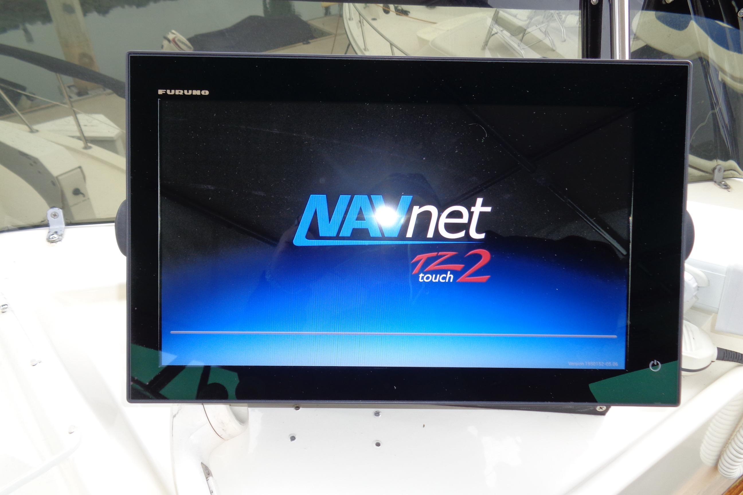 Furuno NavNet TZtouch2 display on 1981 Hatteras 48 Cockpit Motor Yacht.