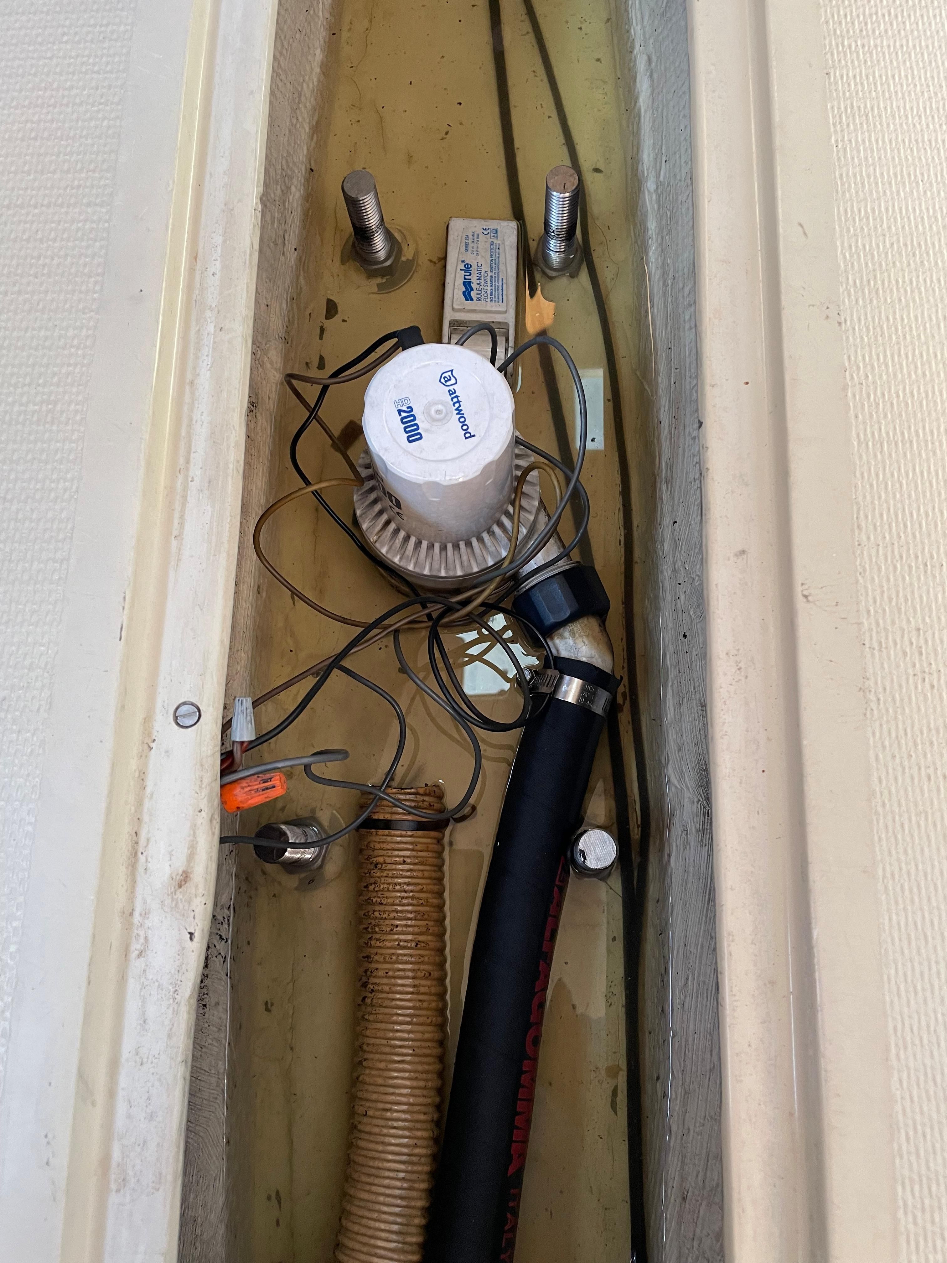 Interior view of a 1984 Catalina 30 with wiring.