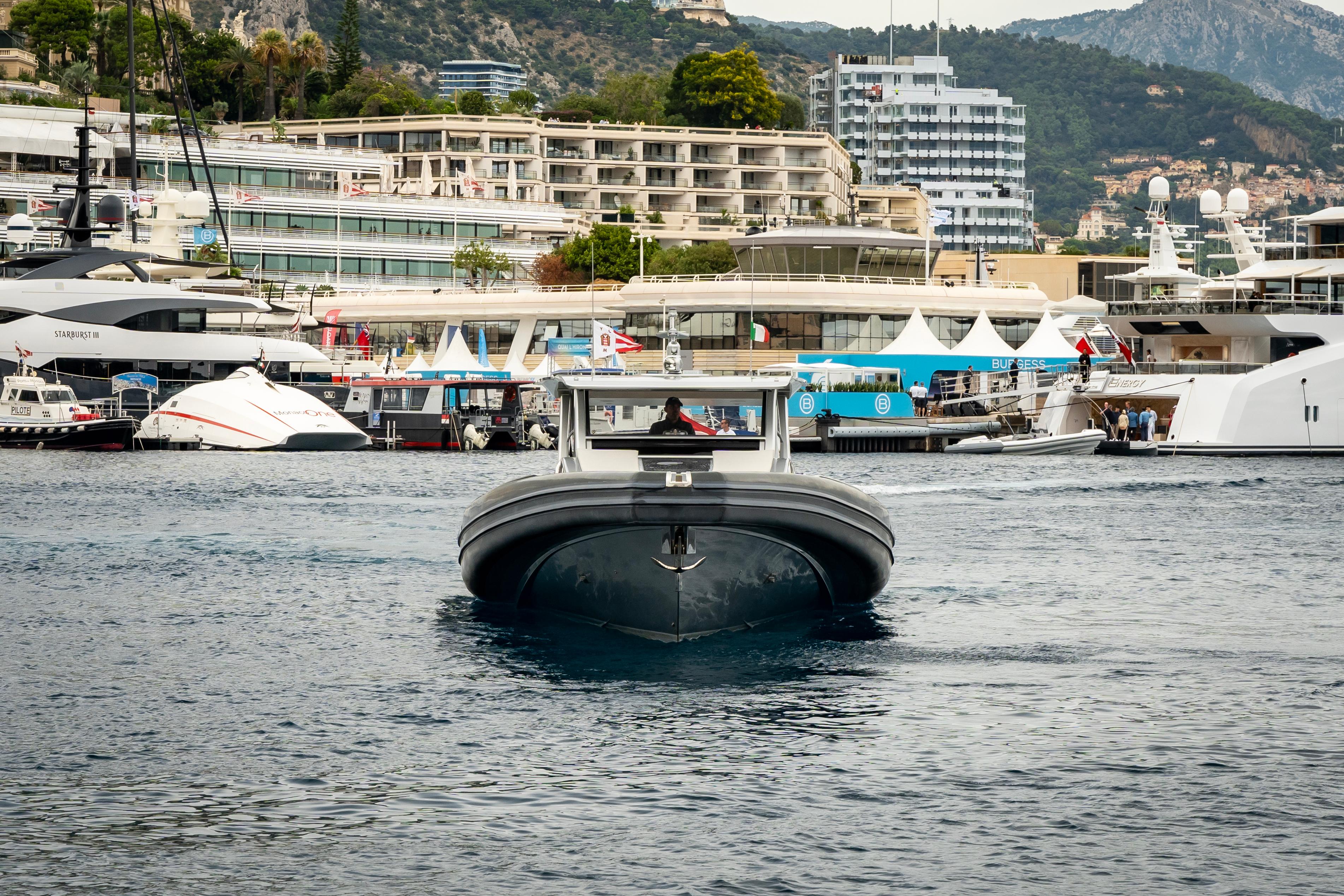 Novamarine BS 160 FB 2020 in harbor, surrounded by yachts.