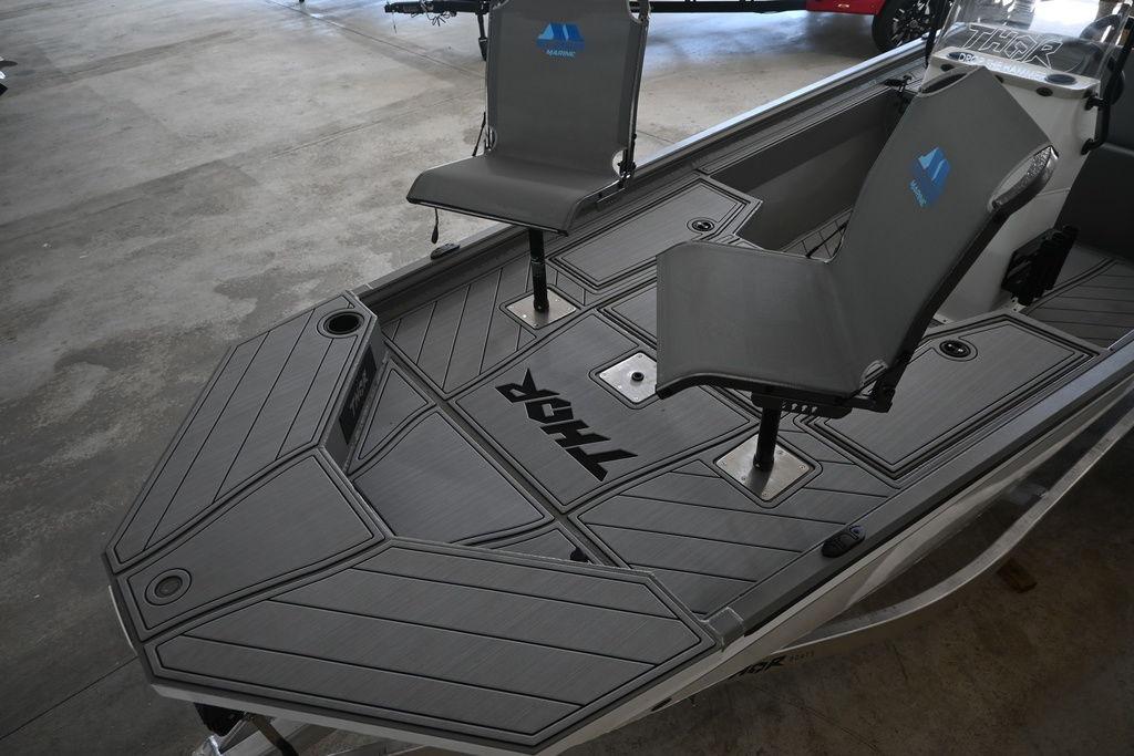 2026 Thor Lake Hammer 1900CC boat interior with sleek seating and modern design.