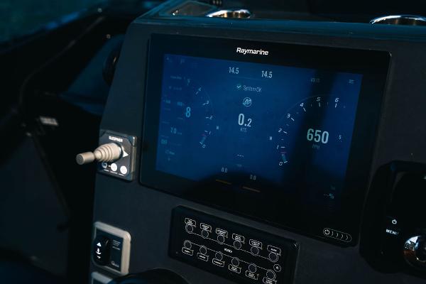 2024 Onda Magna dashboard with Raymarine display and control panel.