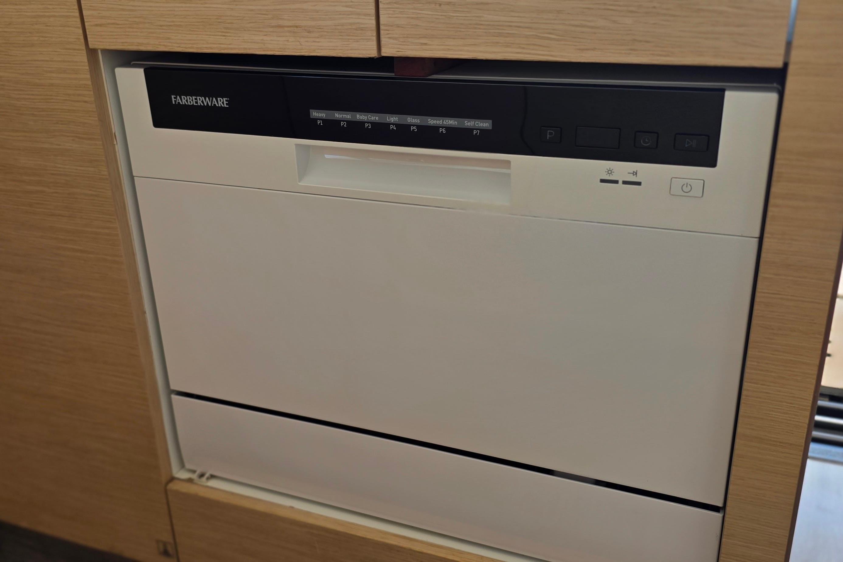 Built-in Farberware dishwasher on 2018 Fountaine Pajot Motor Yacht 44.