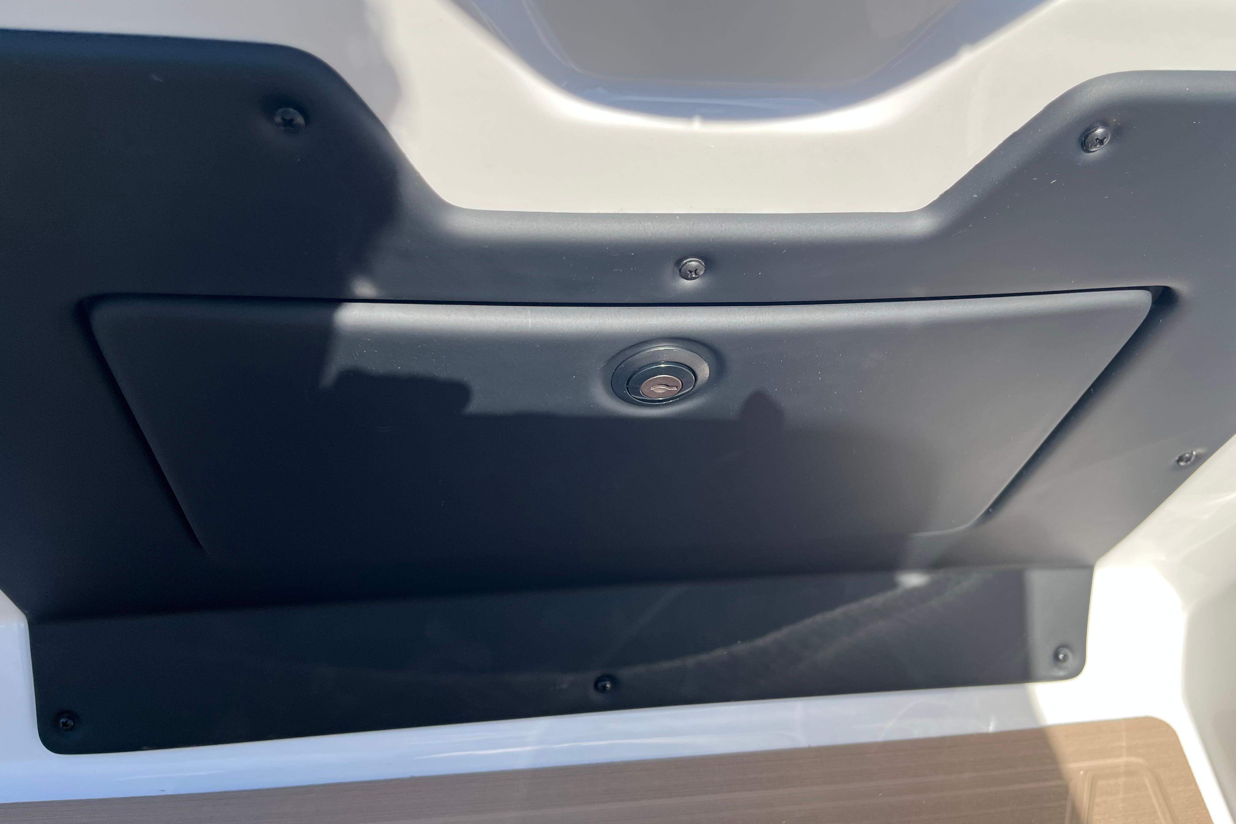 Black panel on a 2026 Evotti 523CS vehicle interior.