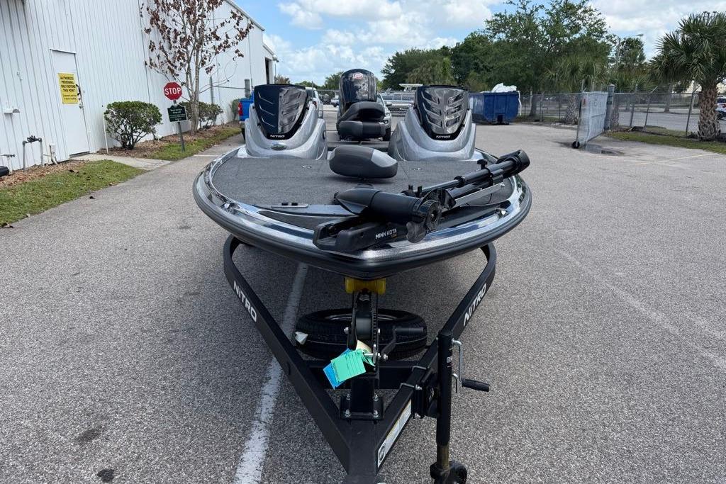 2026 Nitro Z17 boat on trailer in outdoor setting.