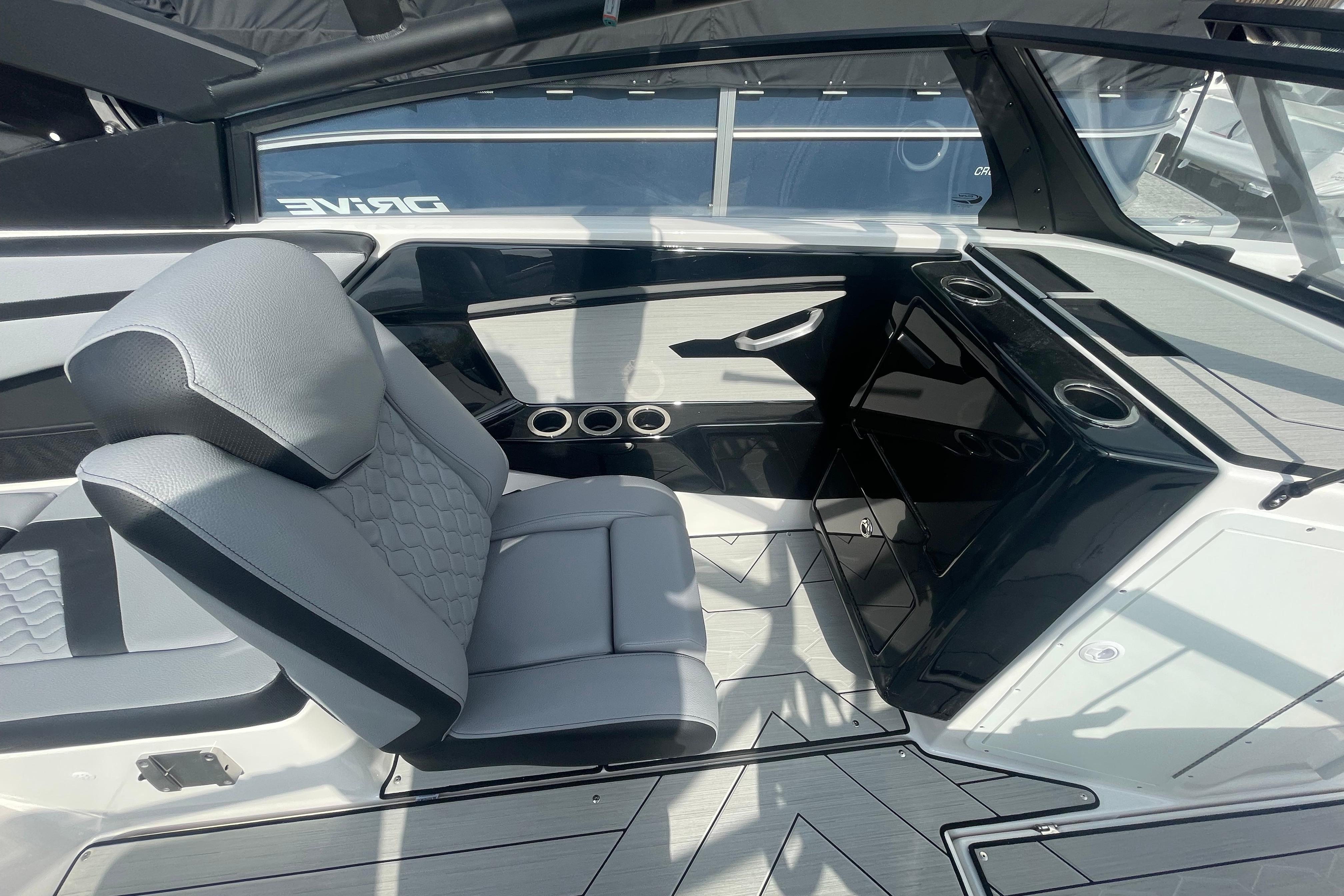 2026 Yamaha Boats 222XD interior with sleek seating and modern design.