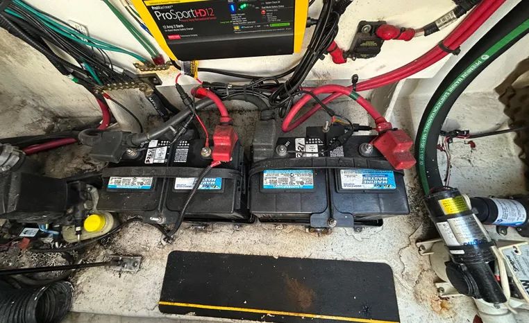 Batteries and wiring in a 2010 Sea Ray Sundancer 260.