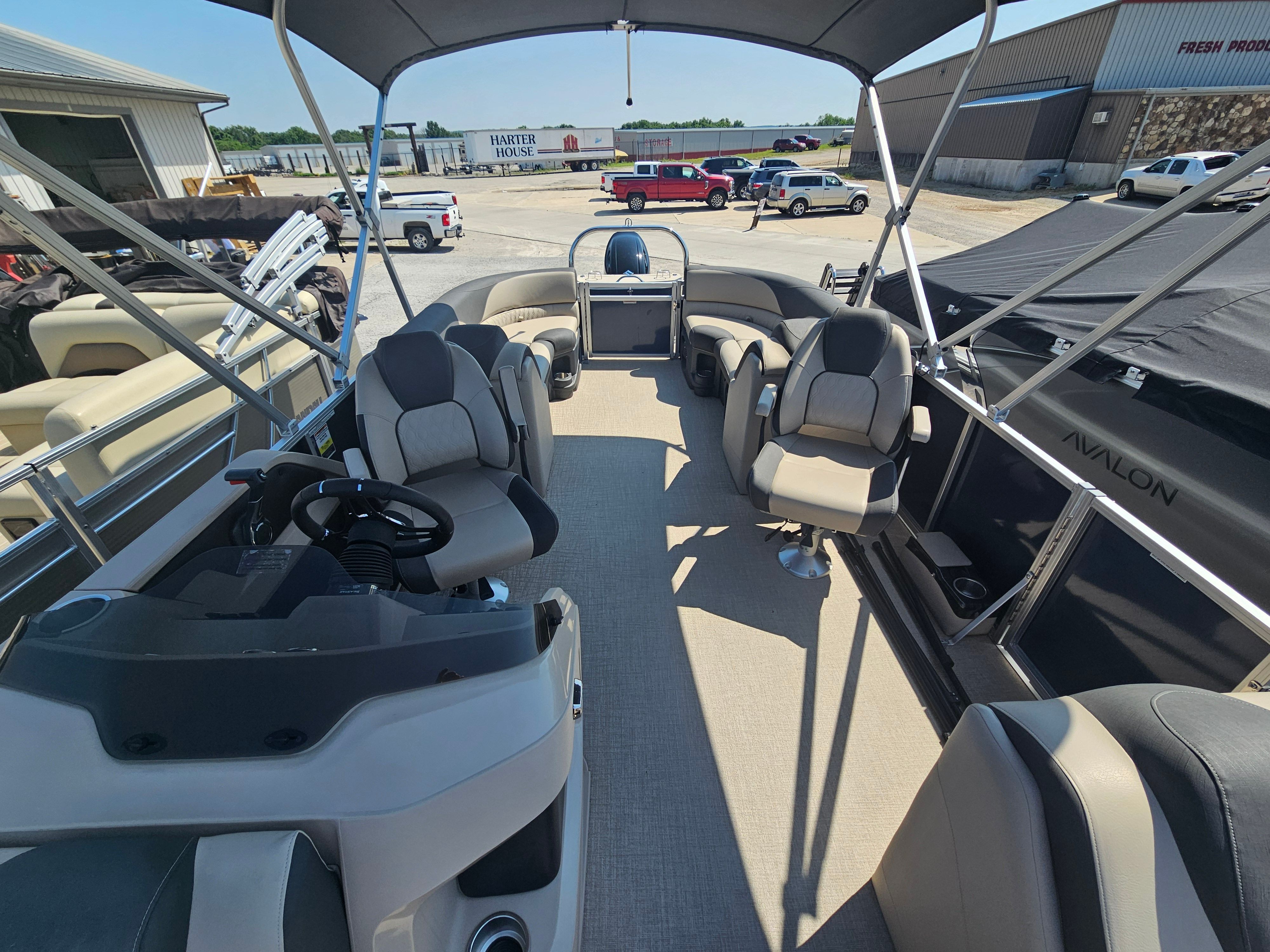 Interior of 2024 Avalon LSZ 2385 QL pontoon boat.