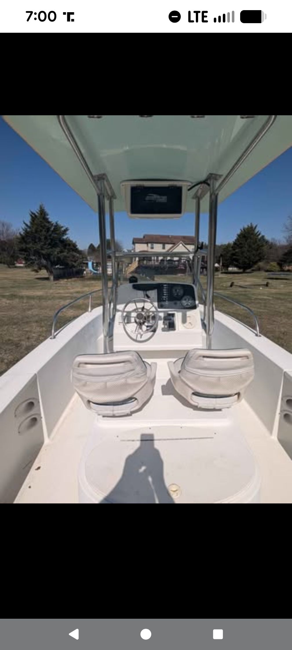 Interior view of a 2001 Bayliner 1903 Trophy Center Console boat.