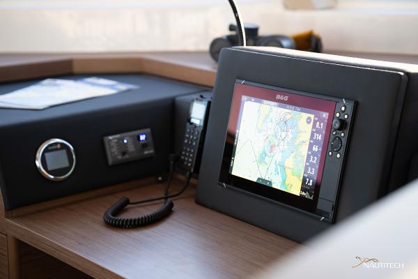 Navigation system on 2025 Nautitech 48 Open yacht, featuring advanced controls and display.