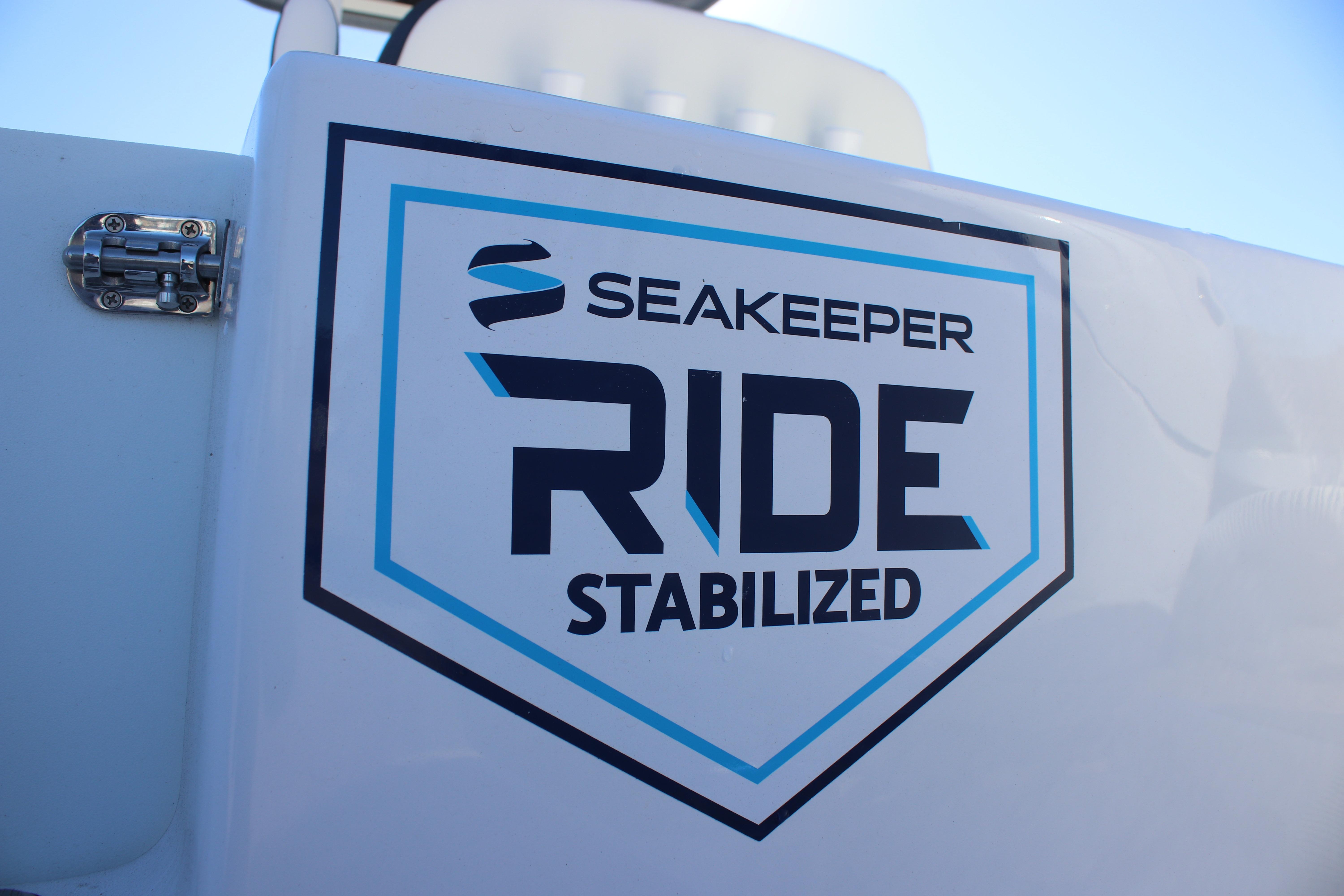 Seakeeper Ride Stabilized logo on 2026 Tidewater 232 CC Adventure boat.