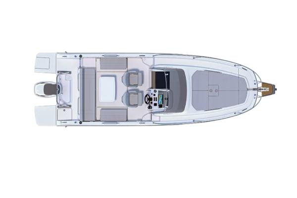 Manufacturer Provided Image: Top view of 2026 Beneteau Flyer 8 SUNdeck boat layout.