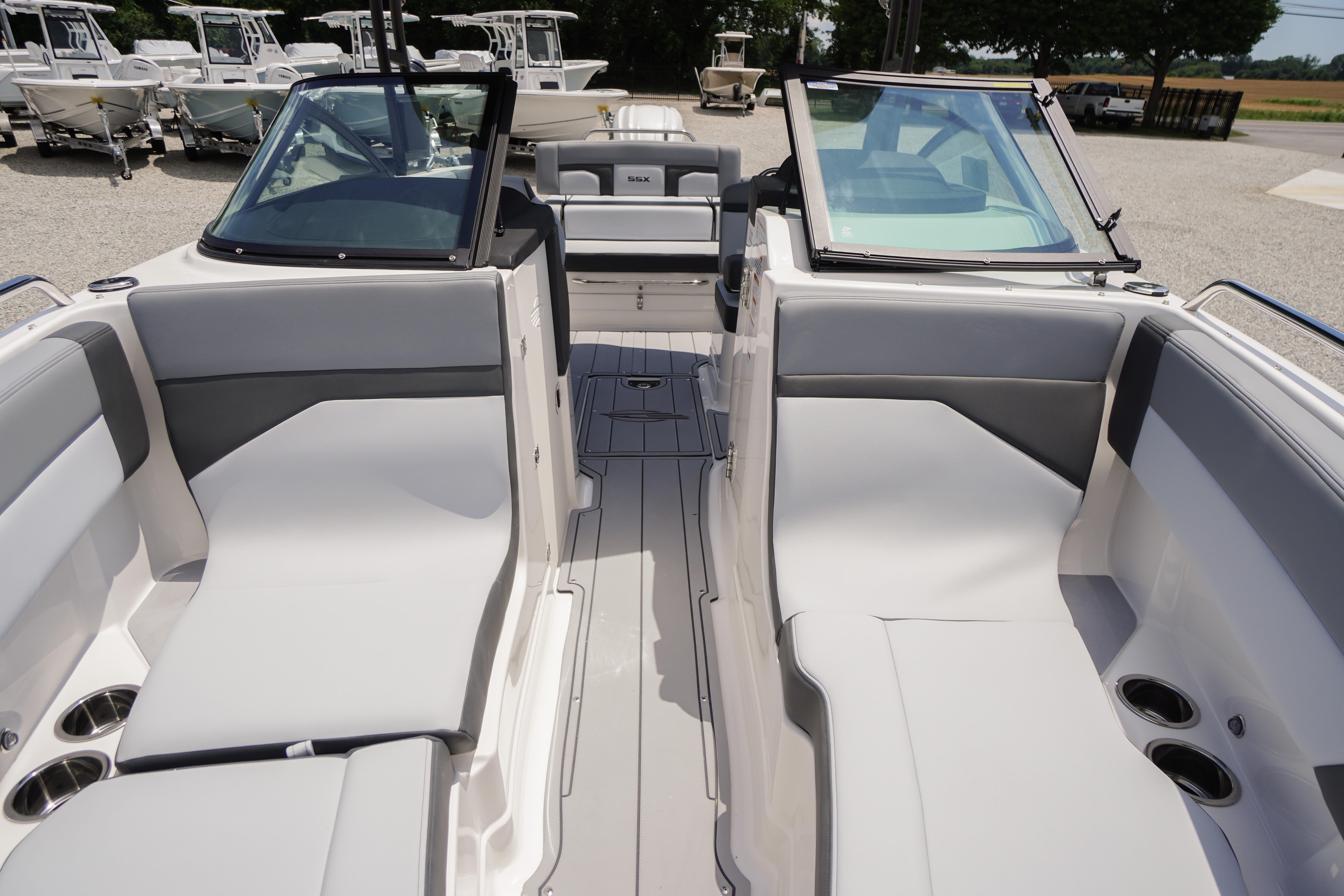 2026 Chaparral SSX 4 boat interior with sleek seating and modern design.
