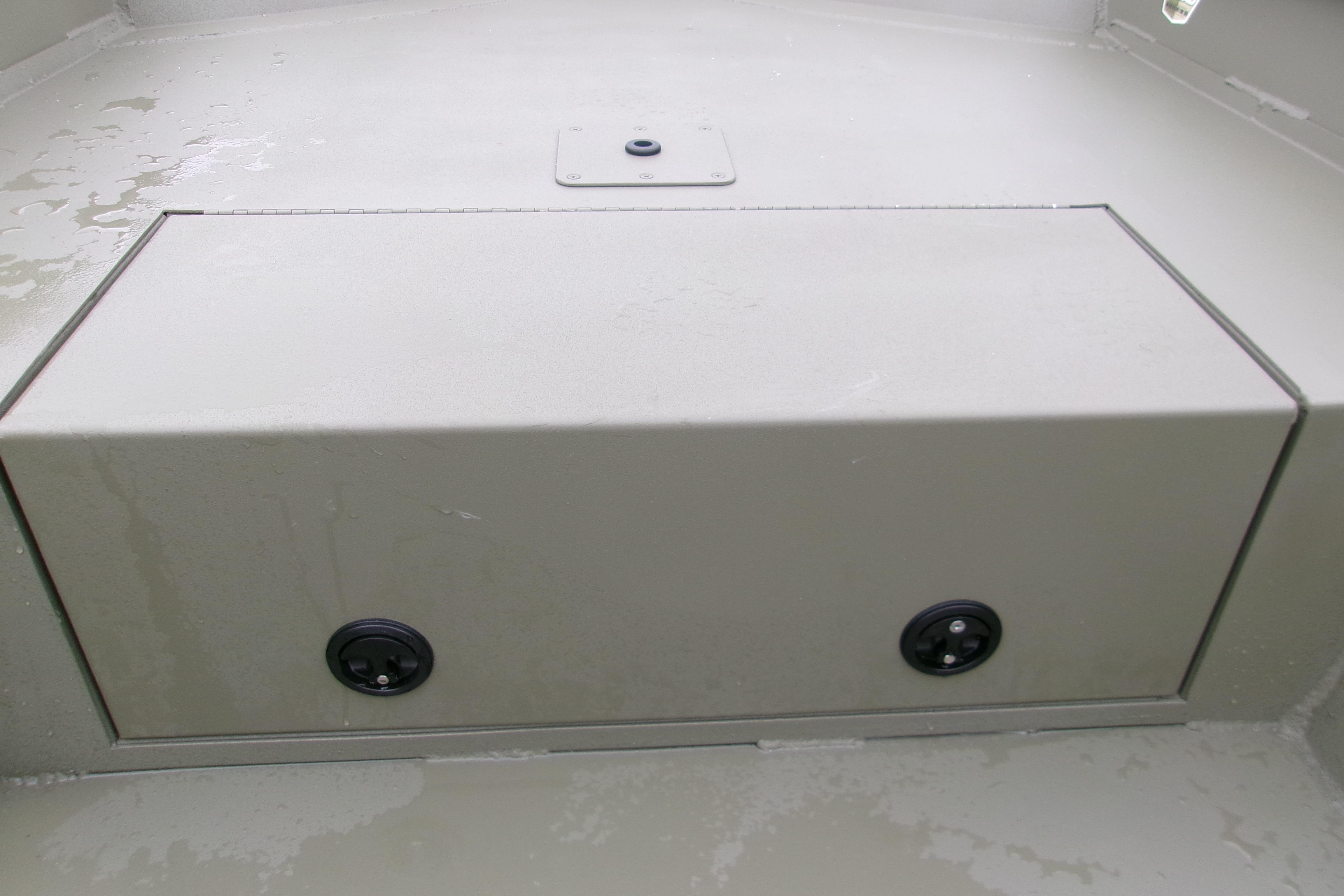 2026 Tracker Grizzly 1650 T Prairie Wings Edition boat storage compartment.