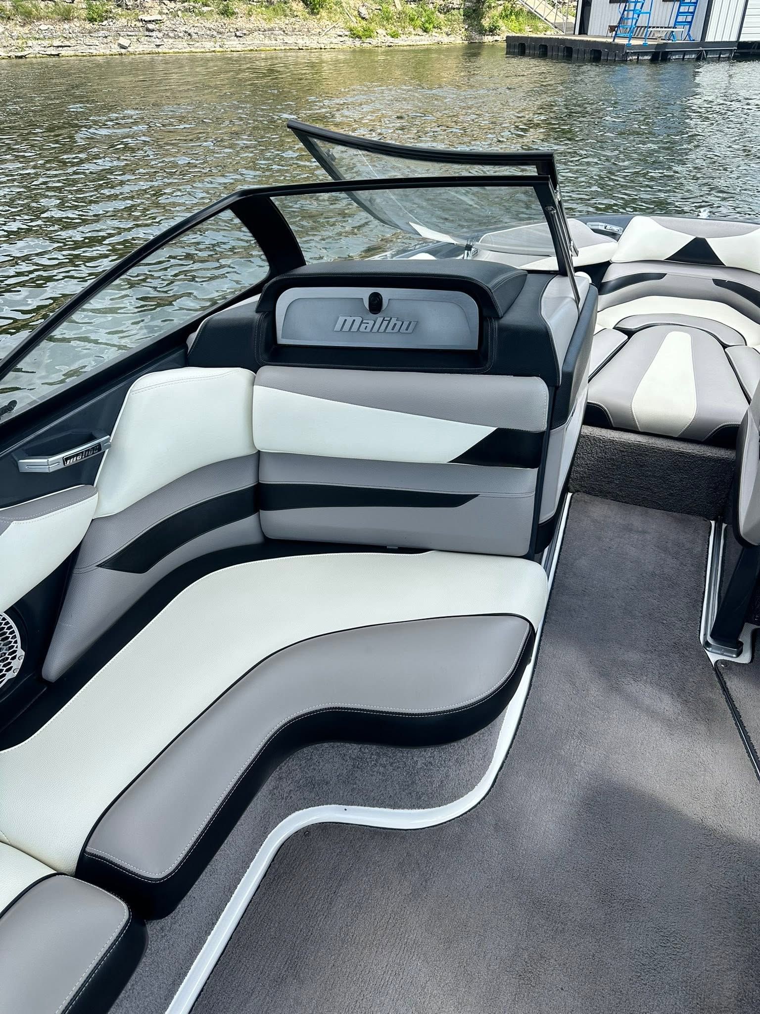 Interior view of a Malibu Wakesetter 23 LSV with sleek seating.