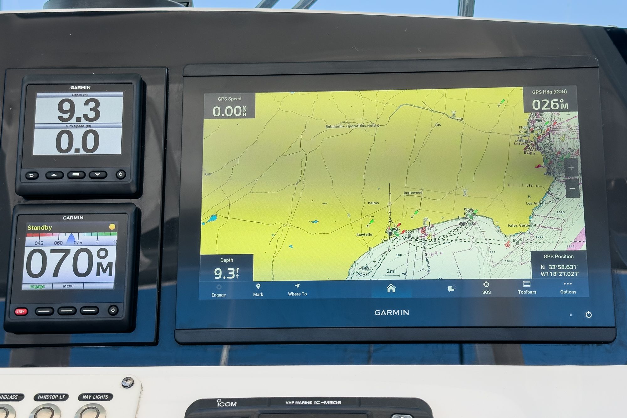Garmin navigation system on Intrepid 375 NOMAD 2021 boat.