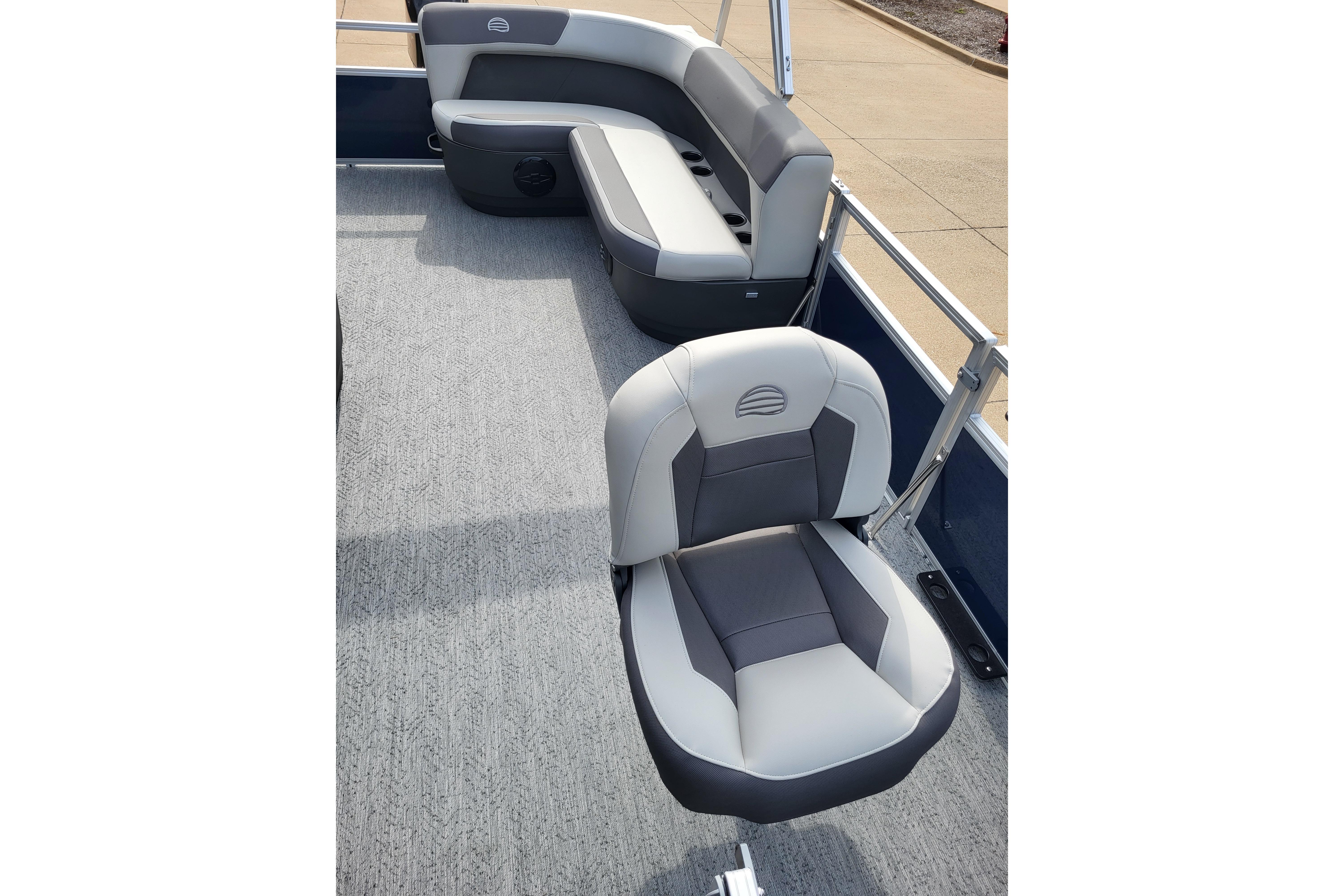 2026 Sun Tracker Bass Buggy 16 XL Select boat interior with cushioned seating.