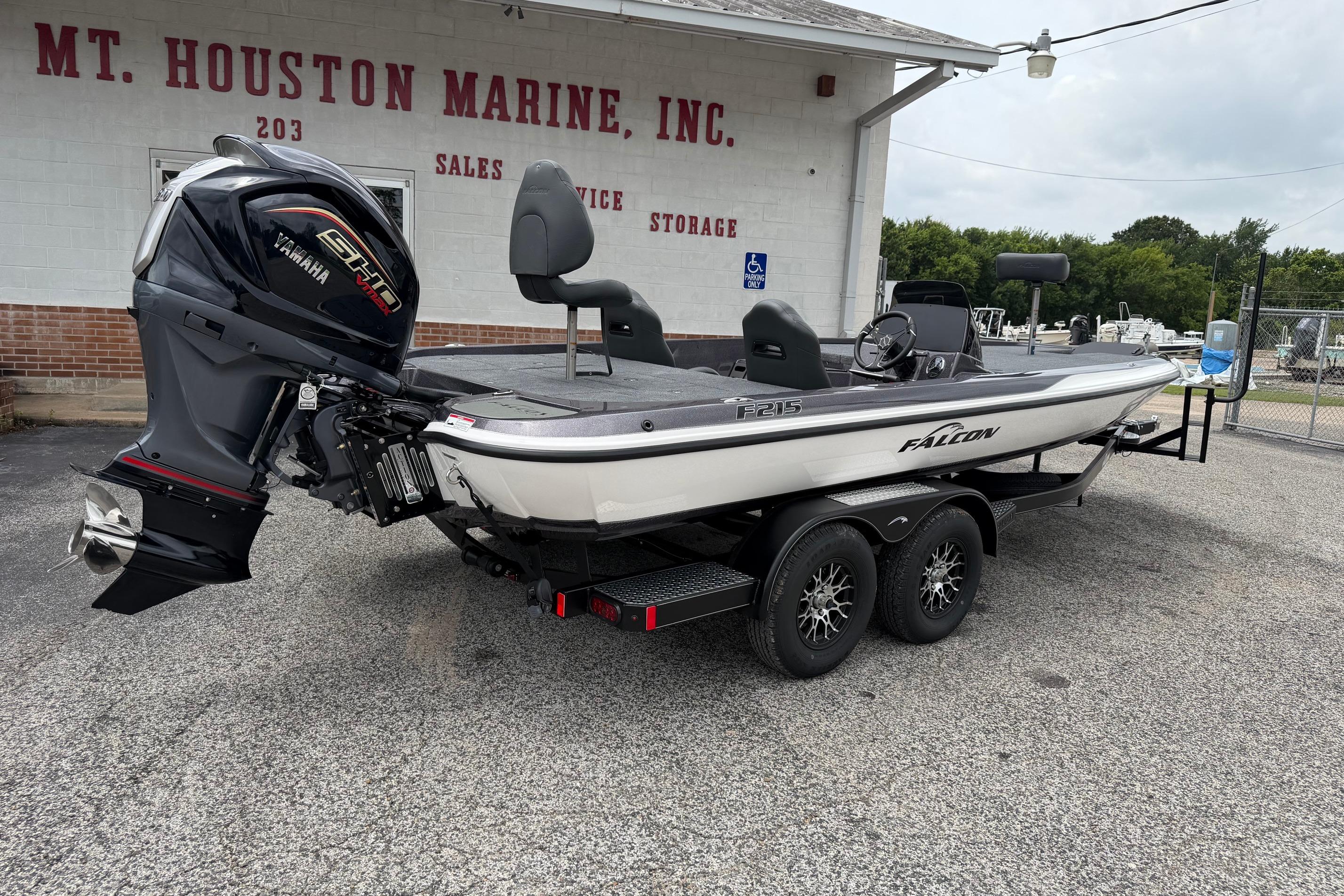 2027 Falcon Boats F215 with Yamaha engine at Mt. Houston Marine dealership.