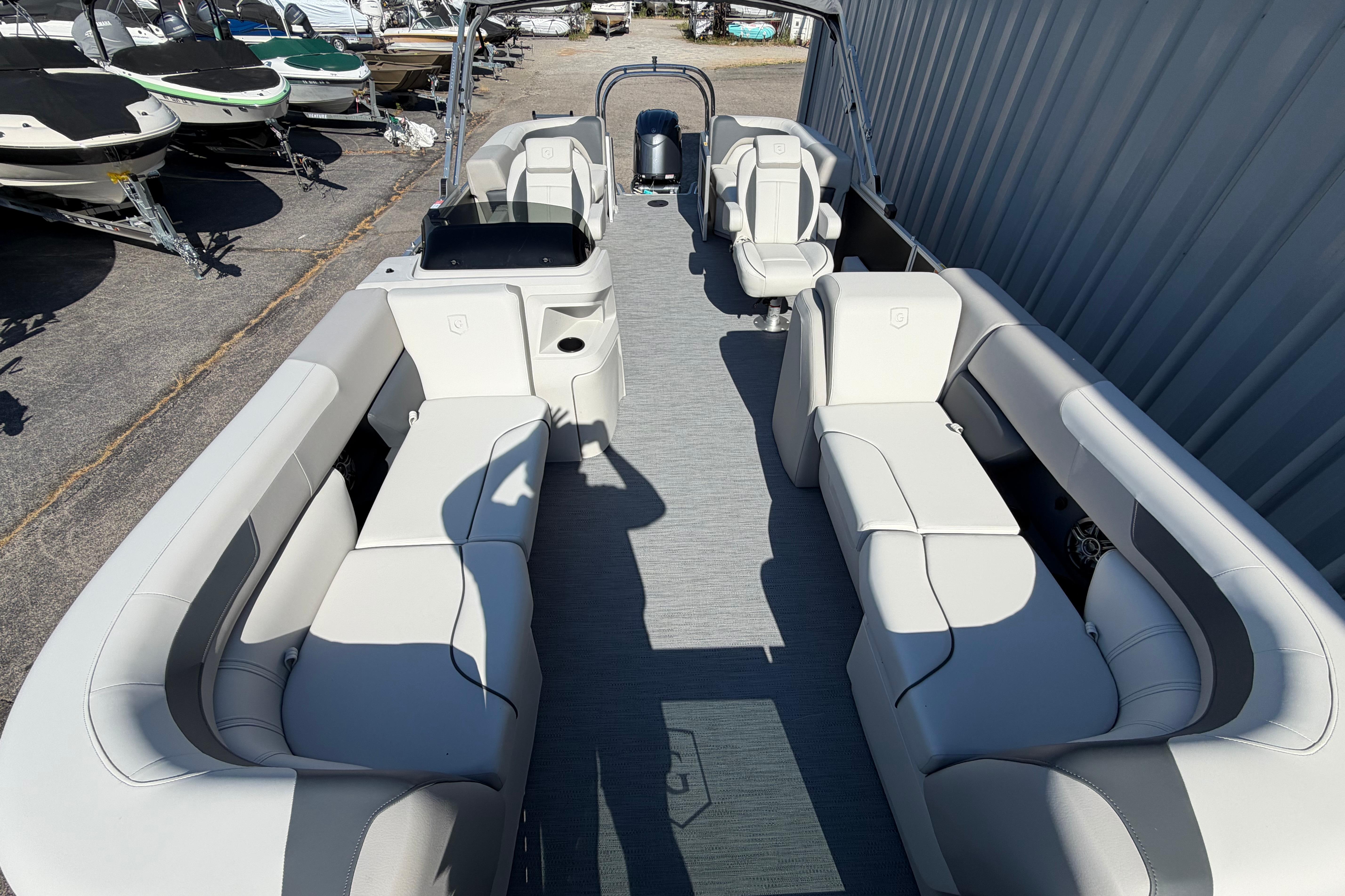 2026 Godfrey Sweetwater 2086 SBC pontoon boat with spacious seating and modern design.