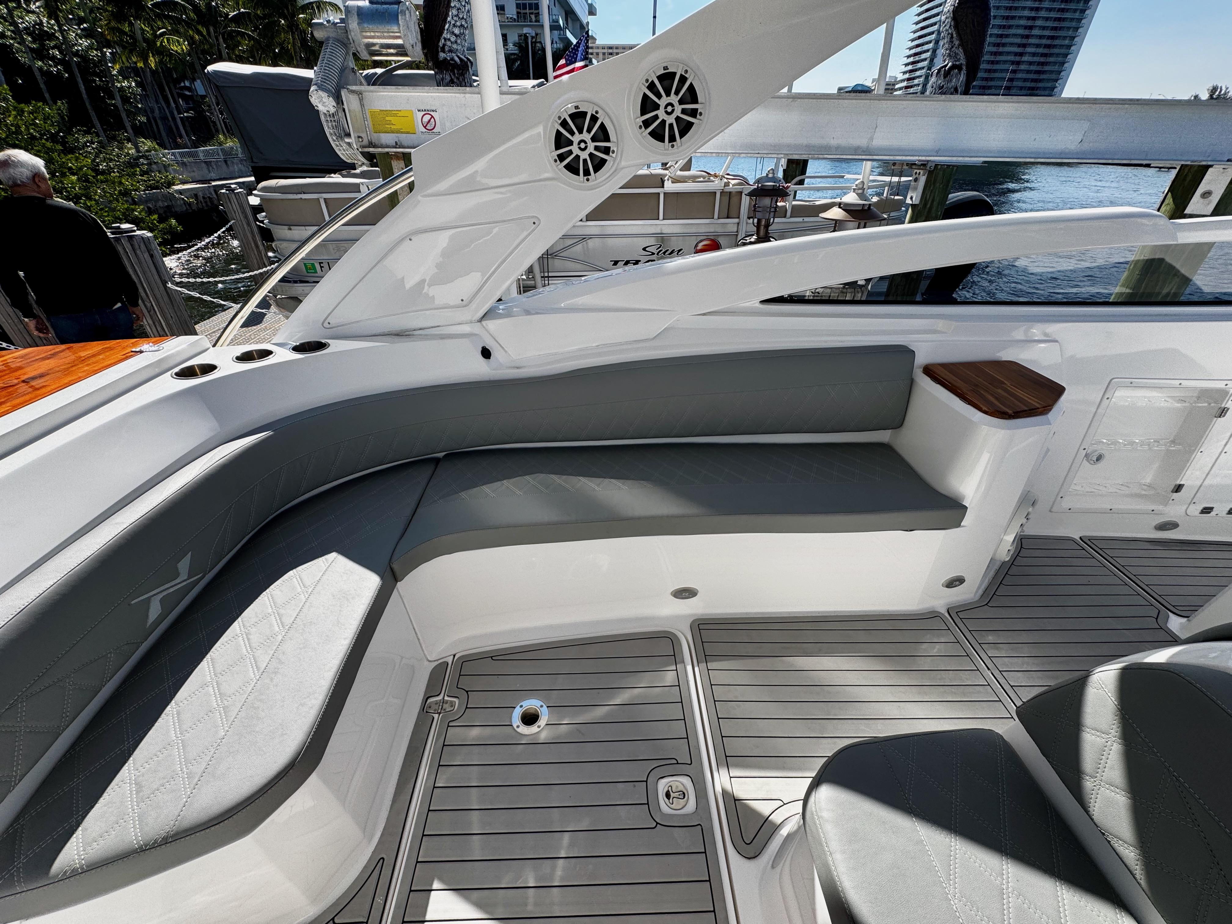 2024 NX Boats 280 Xtreme interior with sleek seating and modern design.