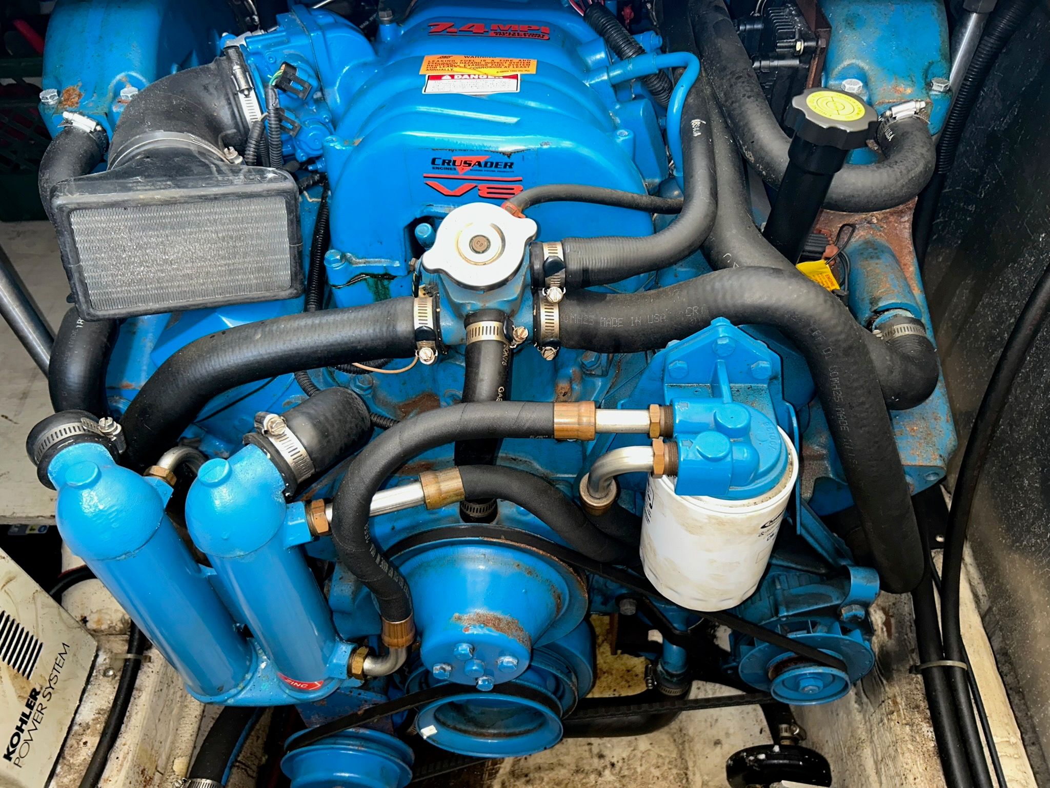 Engine of 2000 Carver 356 Aft Cabin Motor Yacht.