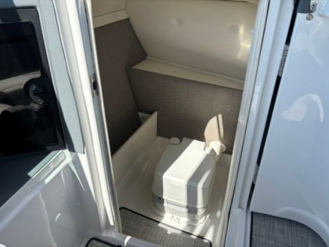 Interior of a 2020 Cobalt SC23 featuring a toilet.