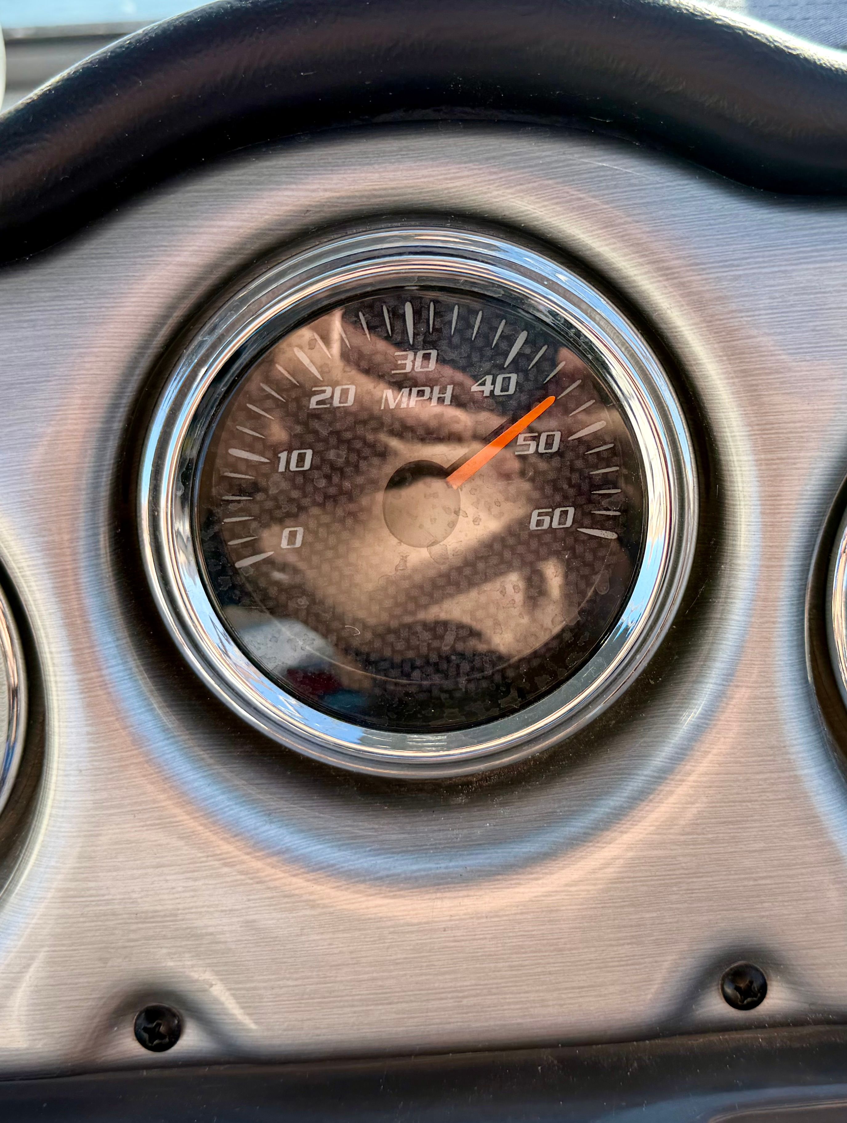 Yamaha AR240 HO boat speedometer showing 50 MPH.