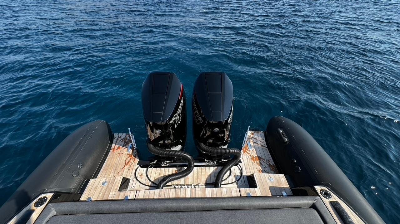 2023 Technohull EXPLORER 40S boat with dual engines on open water.