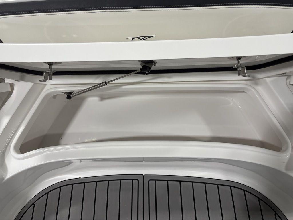 Open storage compartment of 2026 Tidewater 2700 CB boat, featuring sleek design and durable materials.