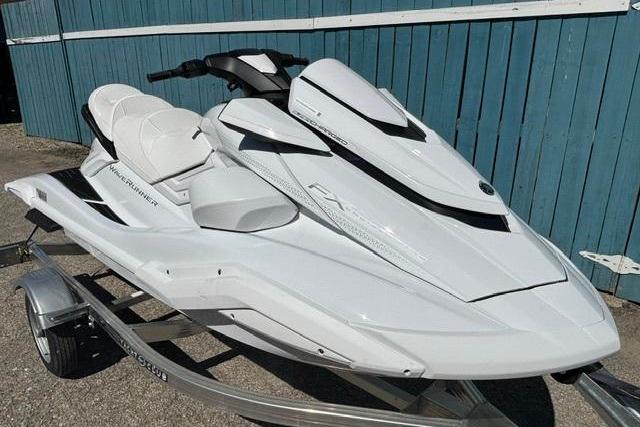 2026 Yamaha WaveRunner FX Cruiser SVHO in white, parked on a trailer.